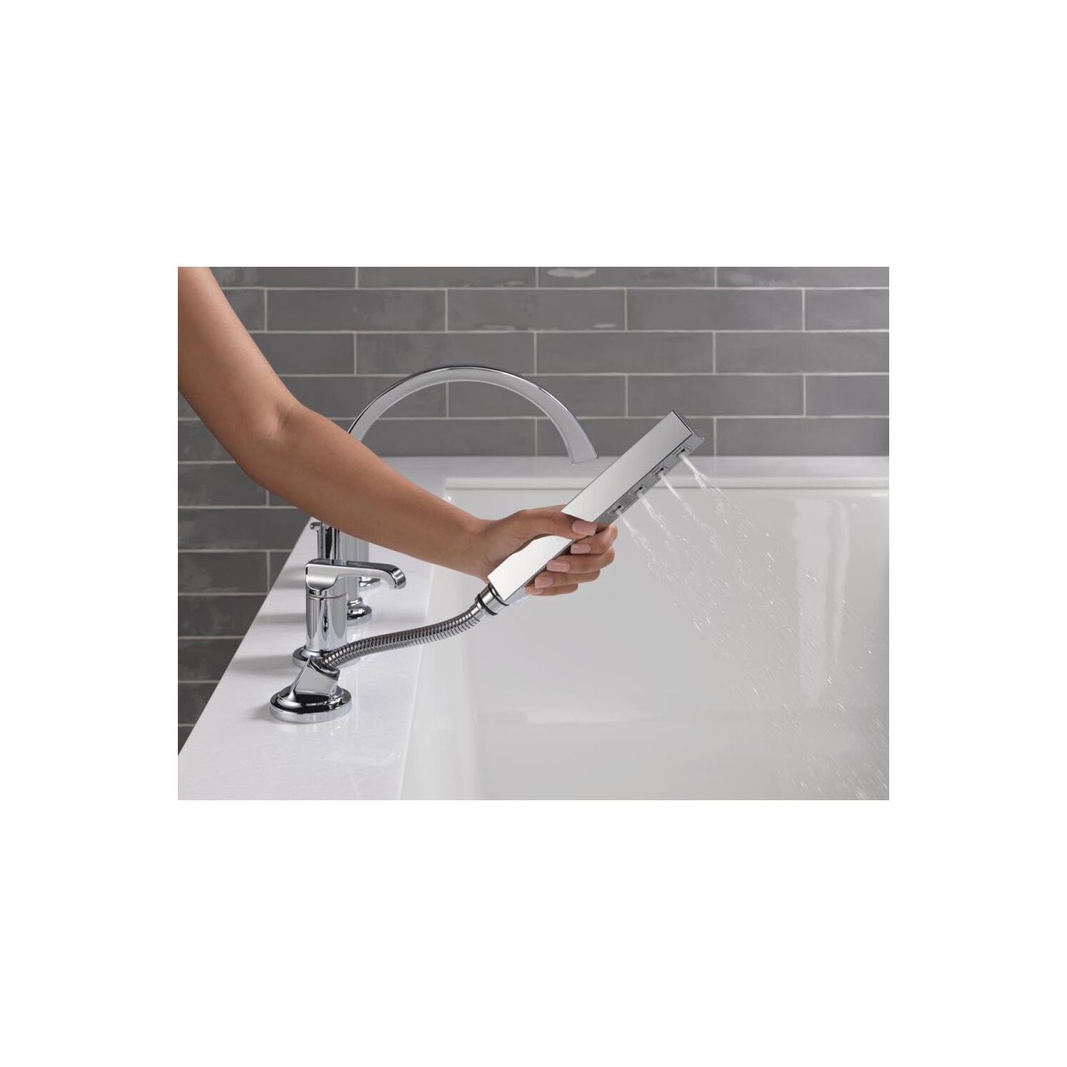 Robinet à baignoire romaine Delta Faucet Tetra, chrome, robinet à cuve chromée, robinet de baignoire romain, robinet à baignoire romaine Delta, chrome