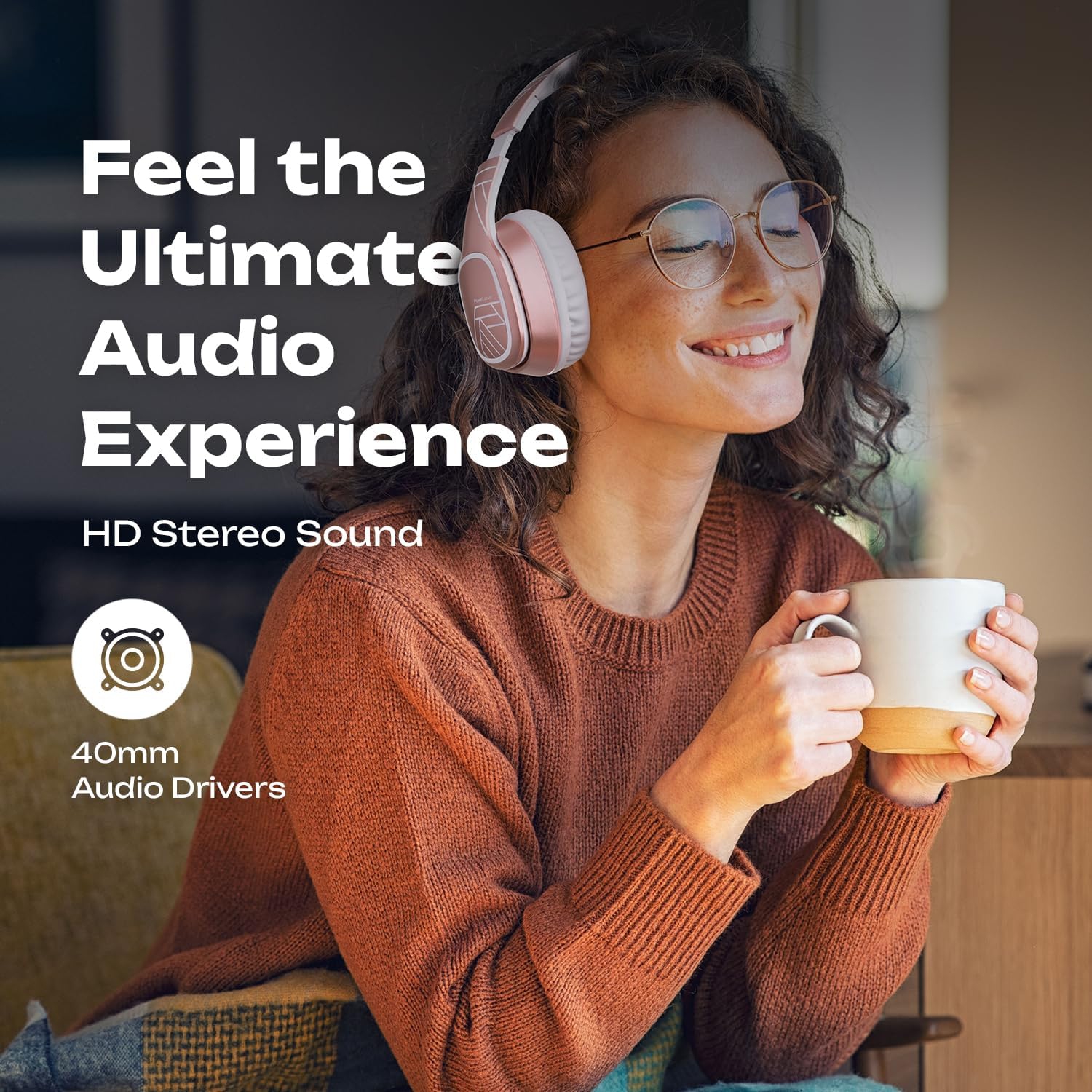 Casque d'écoute Bluetooth, casque d'écoute sans fil Bluetooth avec microphone, casque d'écoute pliable avec son stéréo haute fidélité pour téléphone