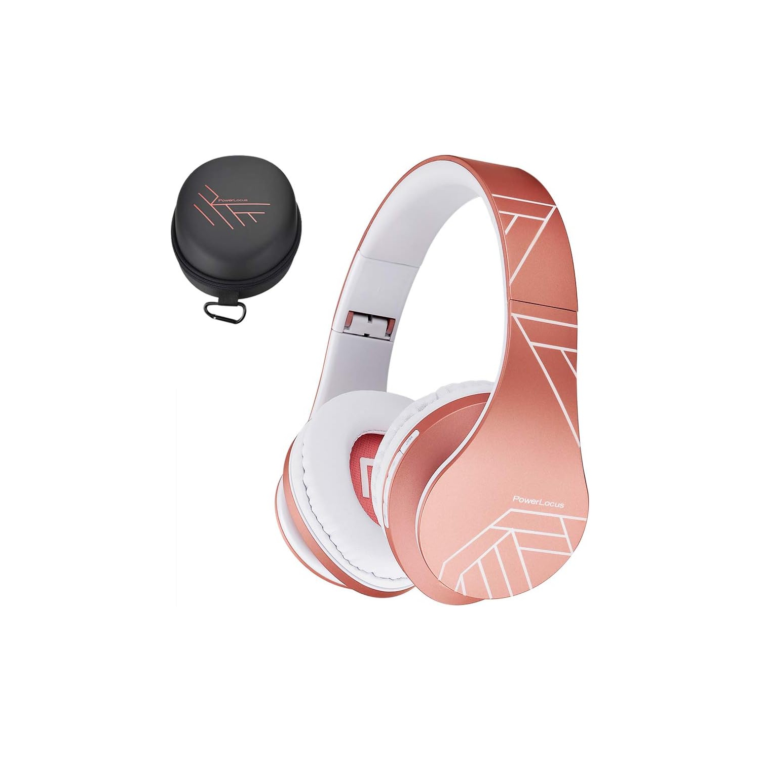 Bluetooth Over-Ear Headphones, Wireless Stereo Foldable Headphones Wireless and Wired Headsets , Micro SD/TF, FM for Phone/iPad/PC, Rose Gold