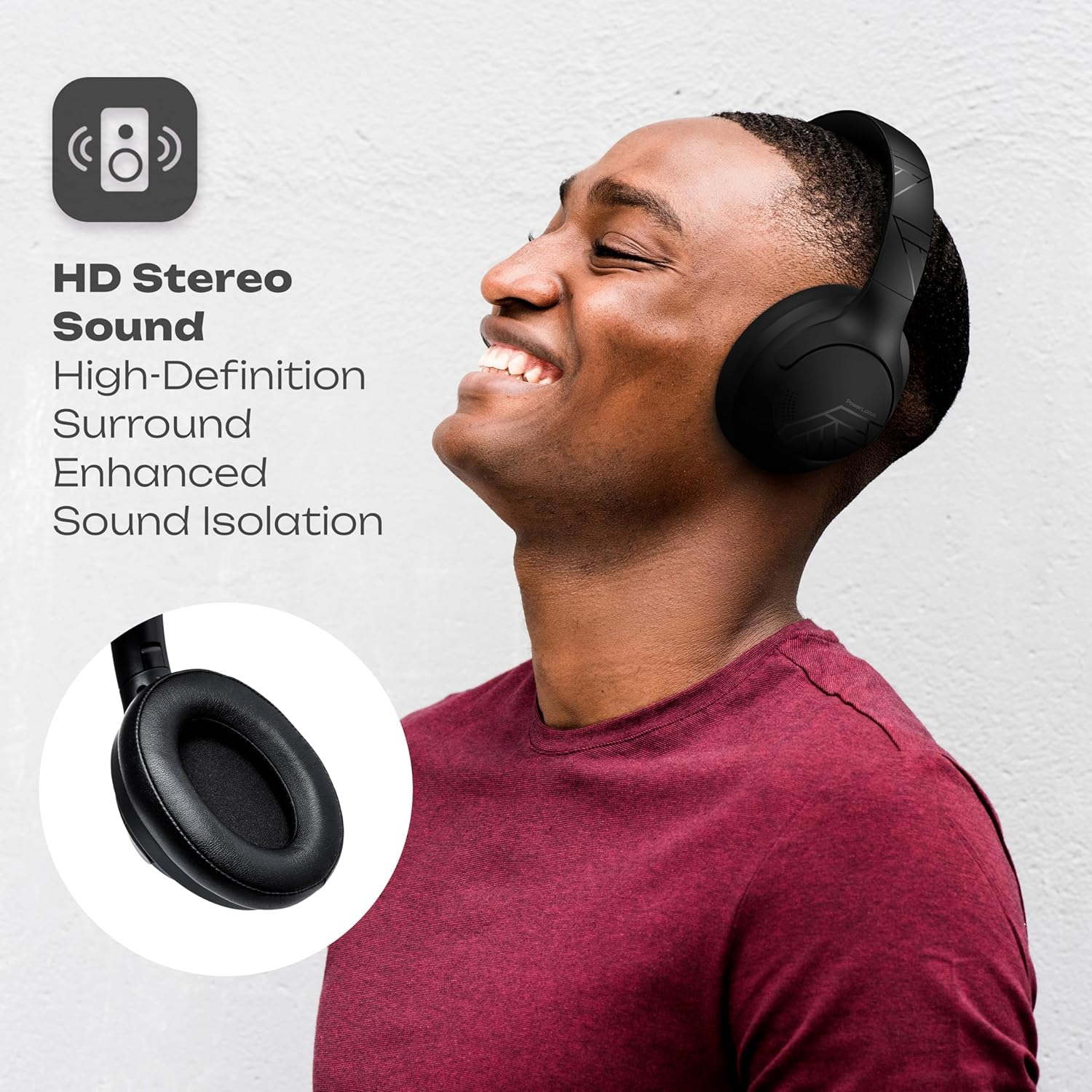 Bluetooth Headphones Over Ear, 50H Playtime Wireless Headphones with Microphone, HiFi Stereo Deep Bass Foldable Lightweight Headset for