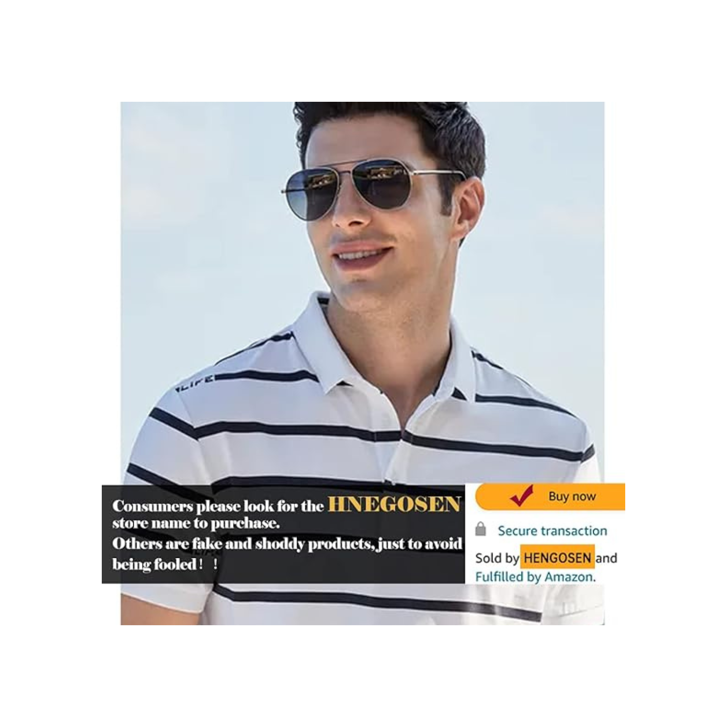 HENGOSEN Polarized Aviator Sunglasses for Men and Women, Premium Metal Frame, Police Sun glasses with UV 400 Protection