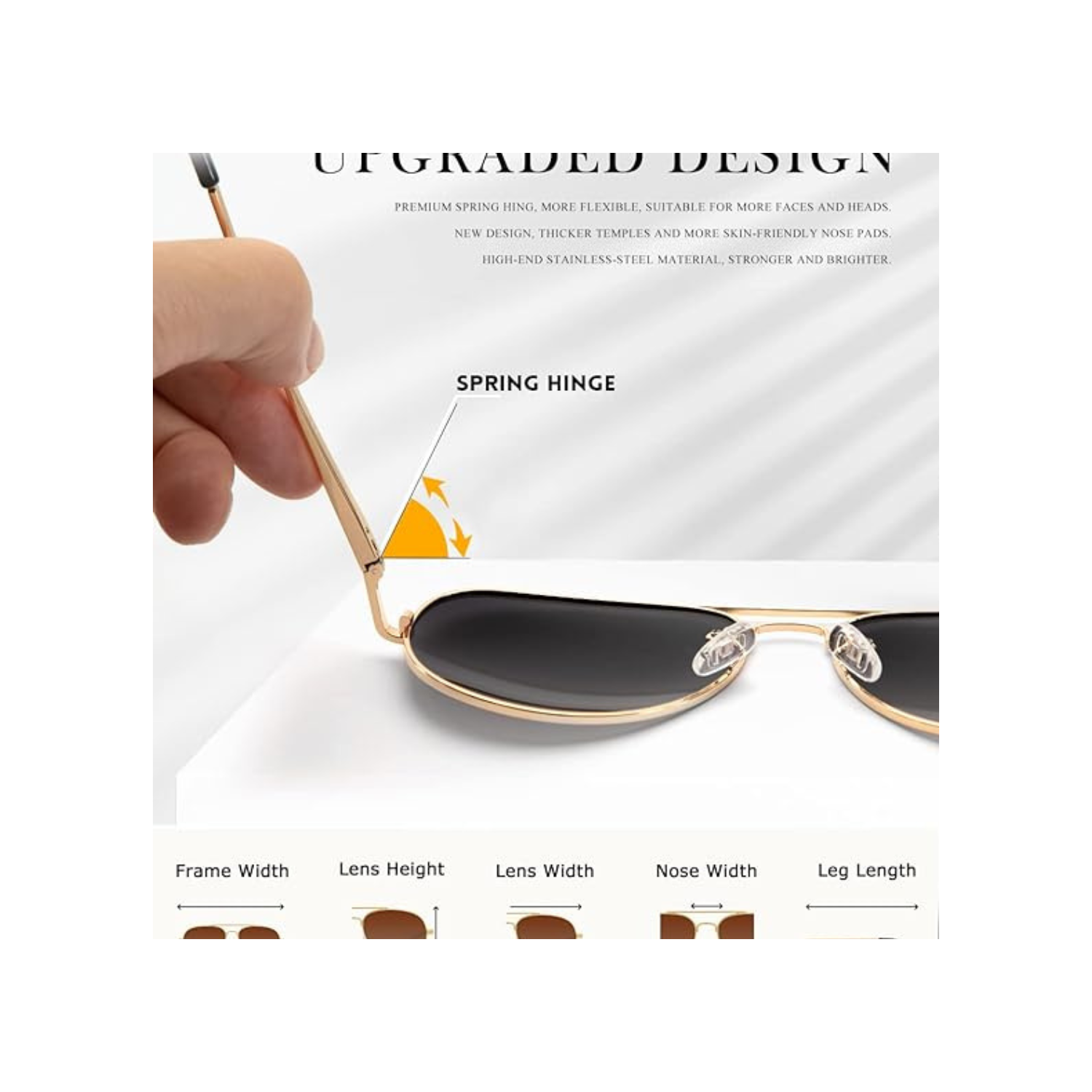 HENGOSEN Polarized Aviator Sunglasses for Men and Women, Premium Metal Frame, Police Sun glasses with UV 400 Protection