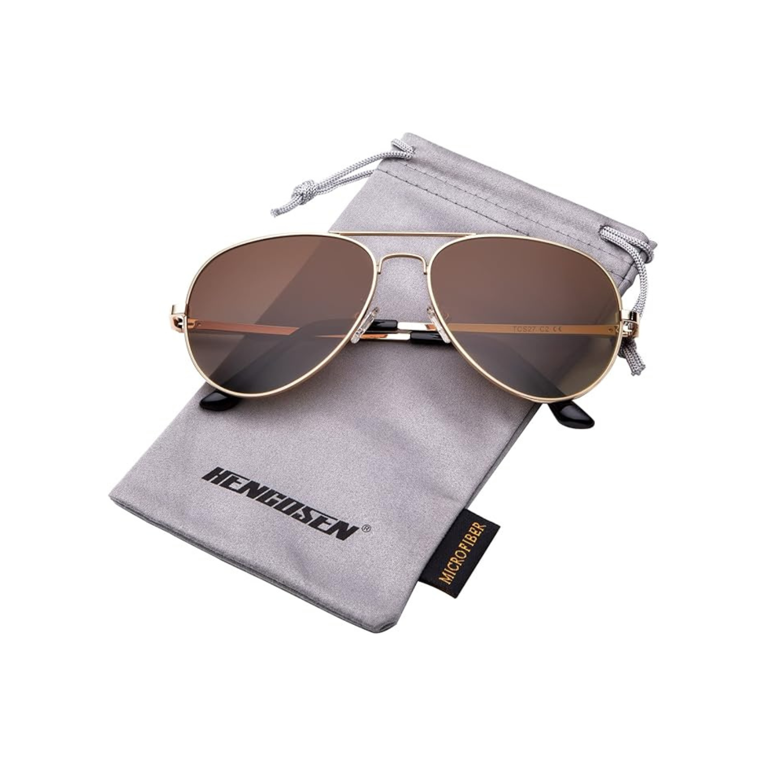 HENGOSEN Polarized Aviator Sunglasses for Men and Women, Premium Metal Frame, Police Sun glasses with UV 400 Protection