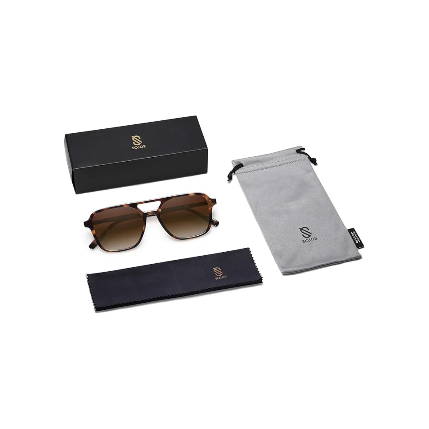 SOJOS Retro Aviator Sunglasses for Women Men,Trendy Rectangle Womens Mens Shades Sun Glasses SJ2202