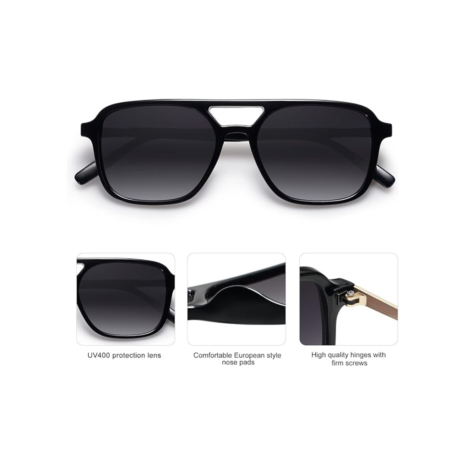 SOJOS Retro Aviator Sunglasses for Women Men,Trendy Rectangle Womens Mens Shades Sun Glasses SJ2202