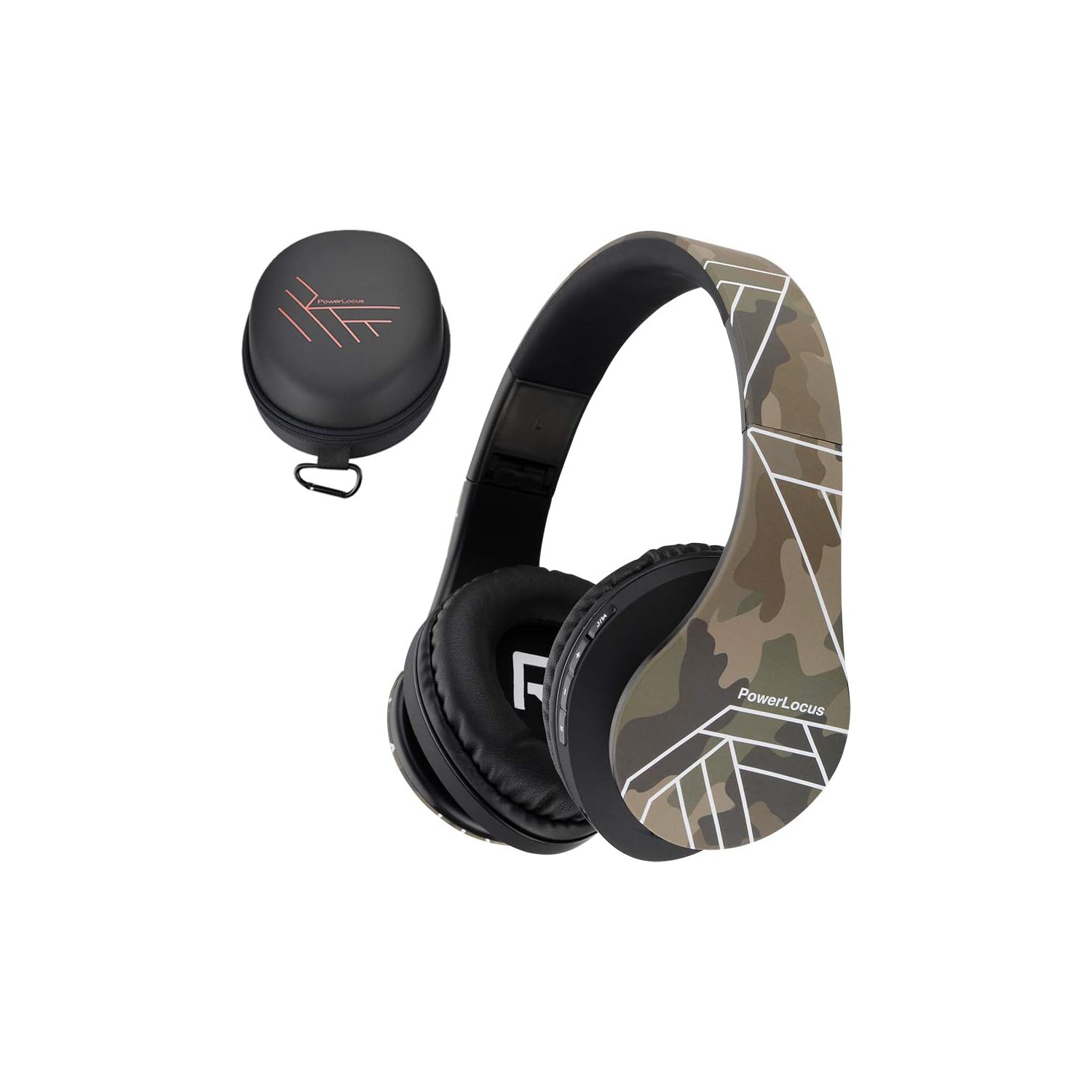 Bluetooth Over-Ear Headphones, Wireless Stereo Foldable Headphones Wireless and Wired Headsets , Micro SD/TF, FM for Phone/iPad/PC, Camouflage