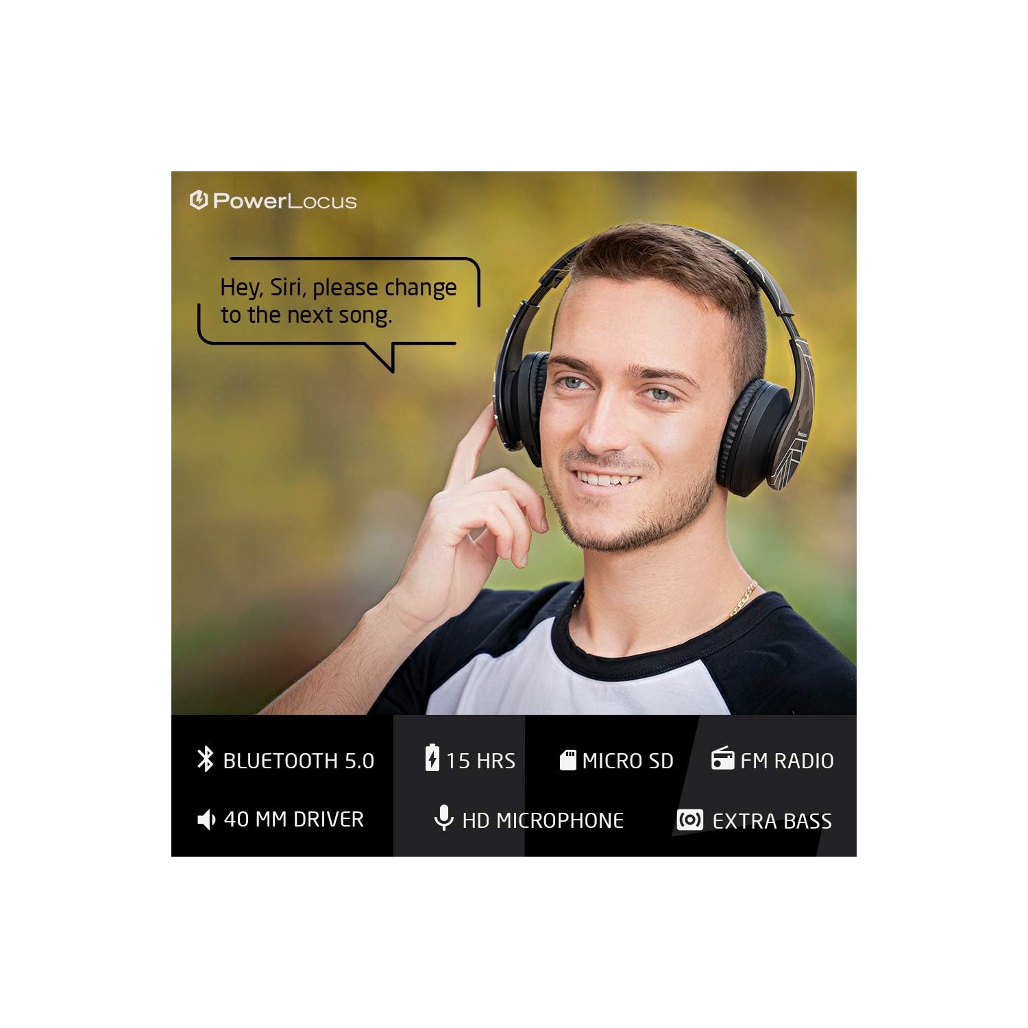 Bluetooth Over-Ear Headphones, Wireless Stereo Foldable Headphones Wireless and Wired Headsets , Micro SD/TF, FM for Phone/iPad/PC, Camouflage