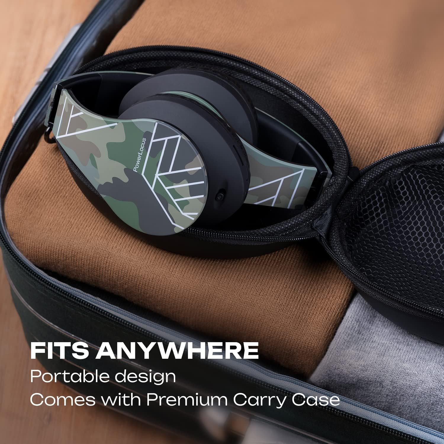 Bluetooth Over-Ear Headphones, Wireless Stereo Foldable Headphones Wireless and Wired Headsets , Micro SD/TF, FM for Phone/iPad/PC, Camouflage