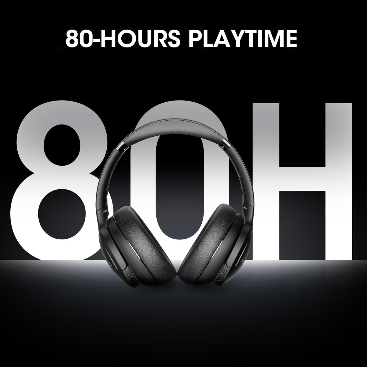 Wireless Headphones, Bluetooth Headphones and 3 EQ Modes Over Ear Headphones with Mic, HiFi Stereo Sound Foldable Wireless Headset for Phone, Black