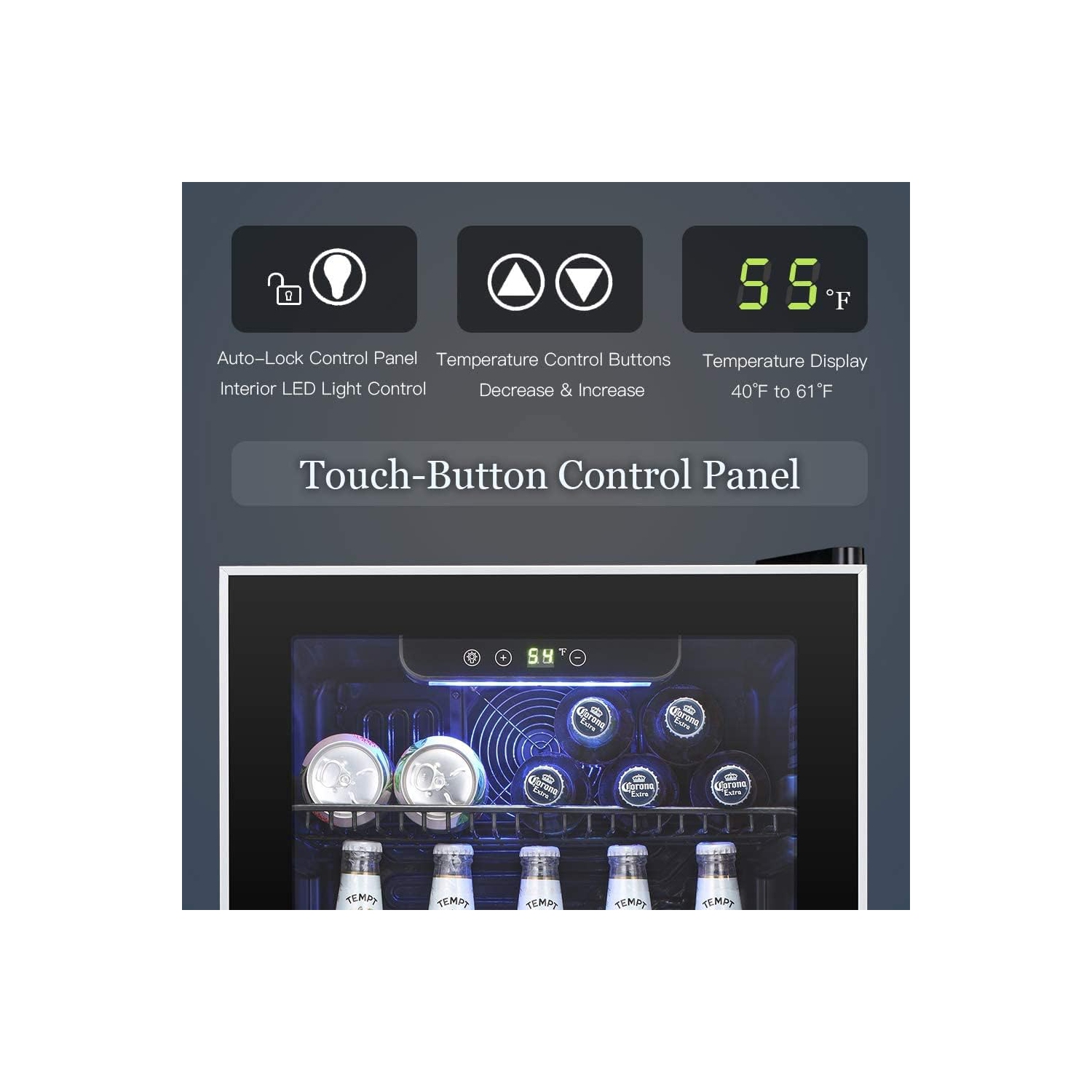 ZAFRO Beverage Refrigerator Cooler -120 Can Mini Fridge Glass Door for Soda Beer or Wine Constant Glass Door Small Drink Dispenser Clear Front Door