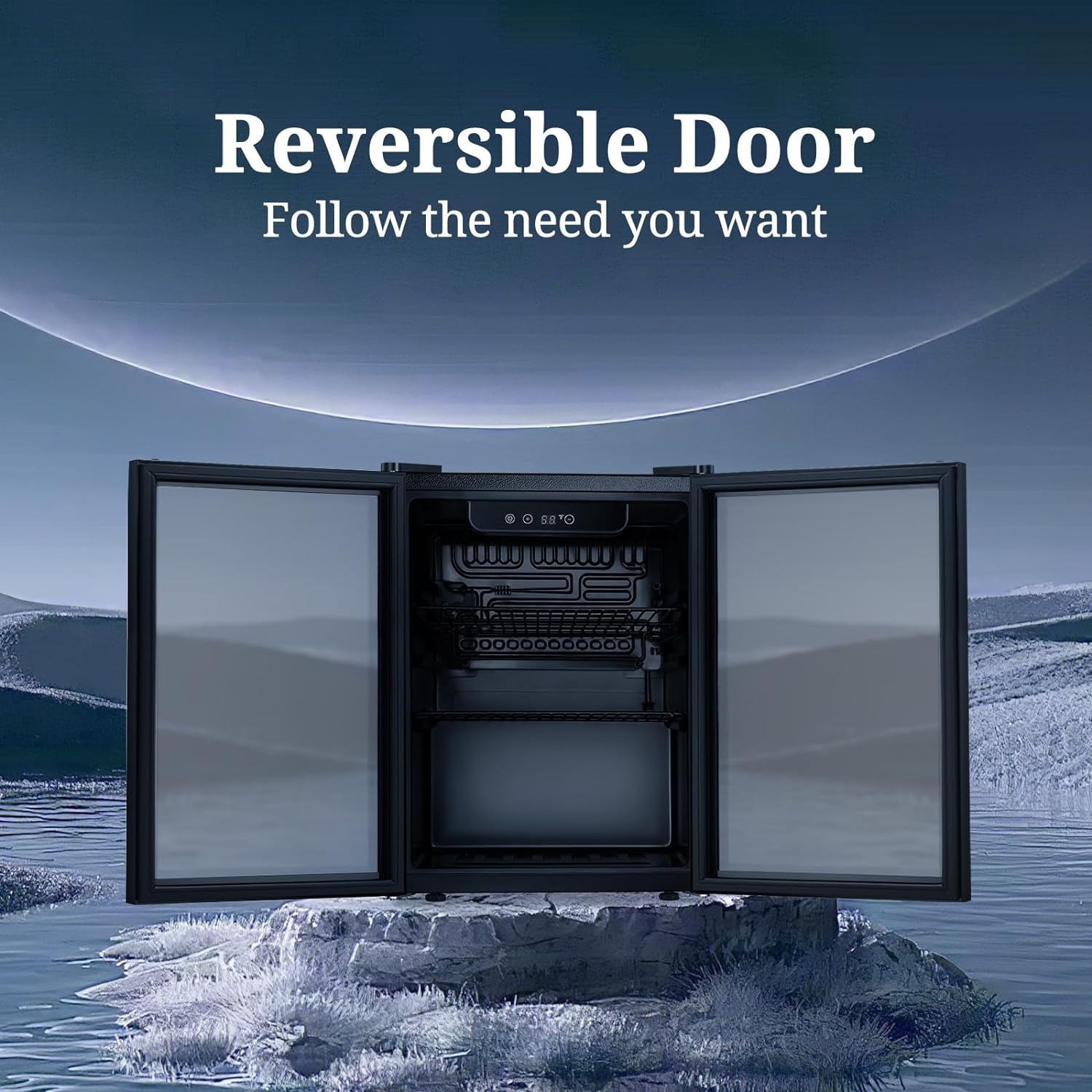 ZAFRO Beverage Refrigerator Cooler 68 Can, Mini Fridge with Glass Door for Beer Drinks Wine,Freestanding Small Fridge with Electronic Temperature