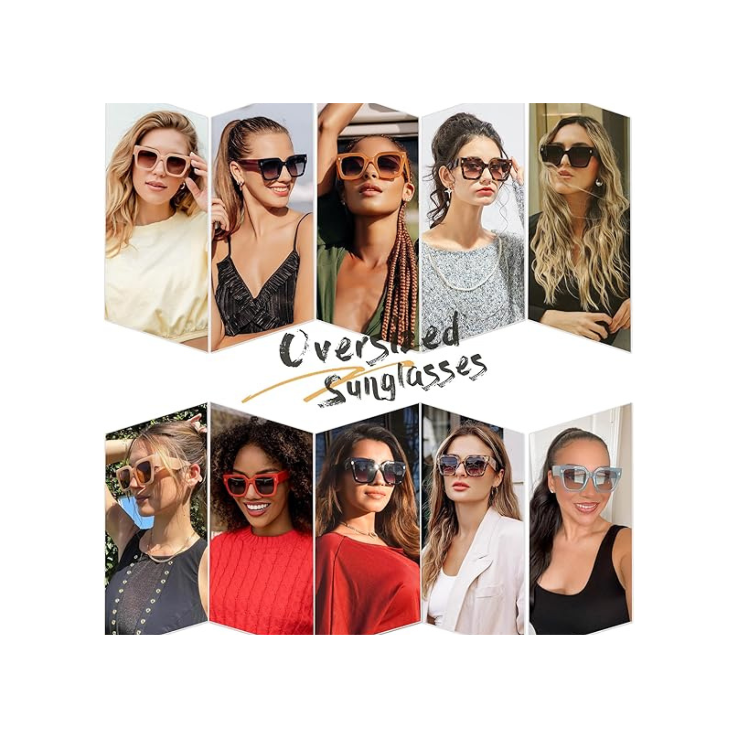 Lunettes de soleil Carrées surdimensionnées SOJOS Vintage pour Femme, Retro Femmes Luxury Big Sun Lunettes UV400 Protection SJ2194 DANA