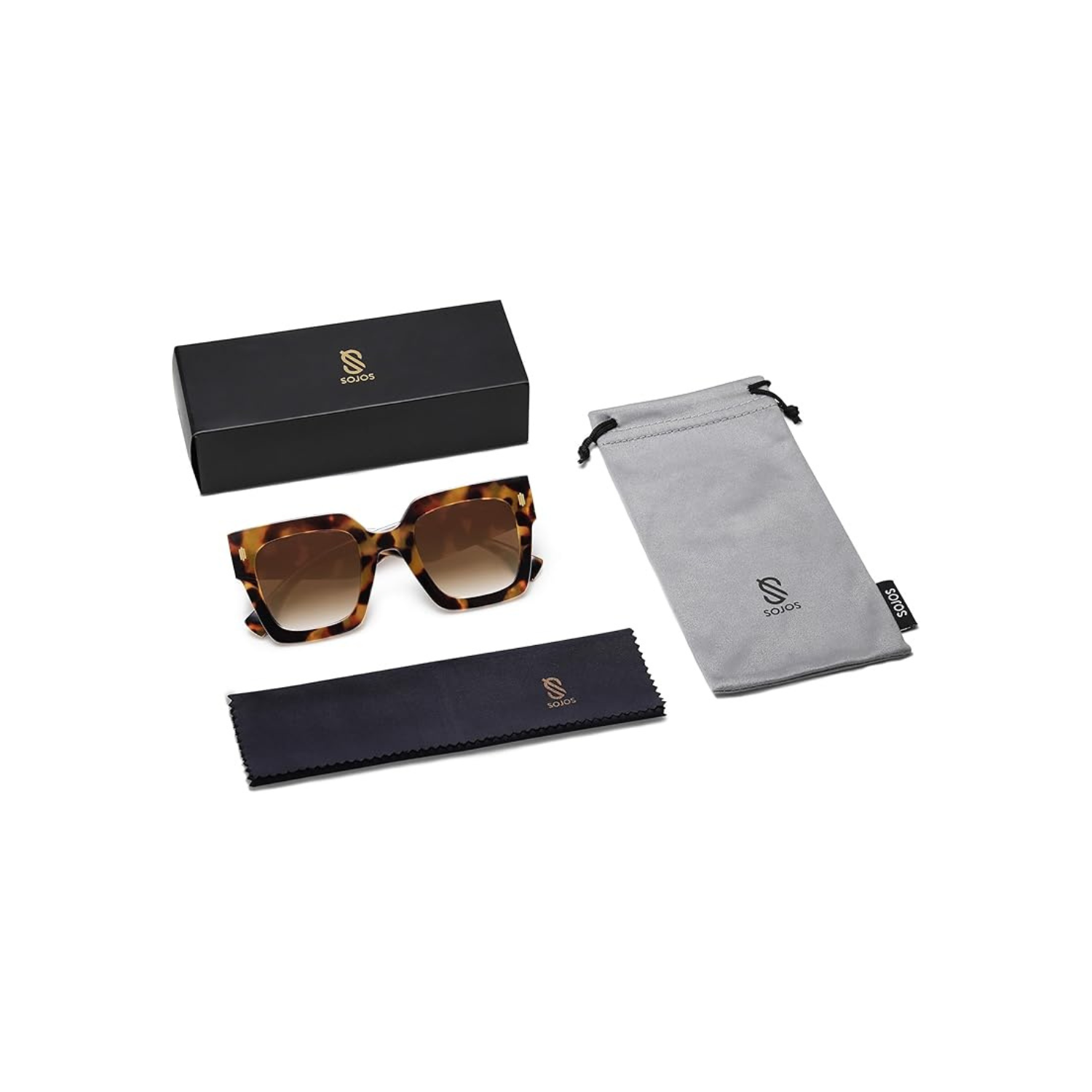 Lunettes de soleil Carrées surdimensionnées SOJOS Vintage pour Femme, Retro Femmes Luxury Big Sun Lunettes UV400 Protection SJ2194 DANA