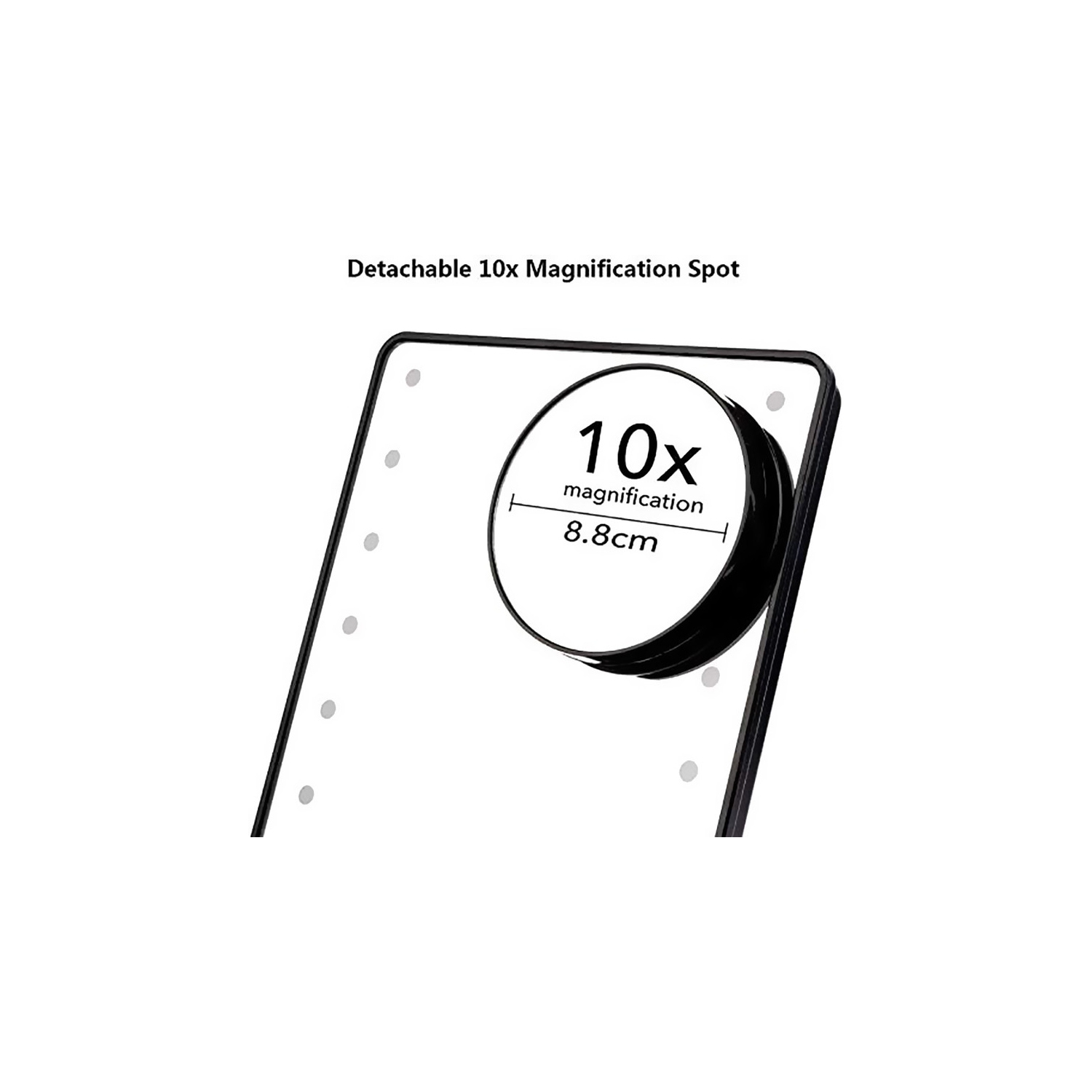 Miroirs Maquillage de table Esthétique Loupe maquillage Maquillage portatif avec lumières à DEL/rotation à 180°