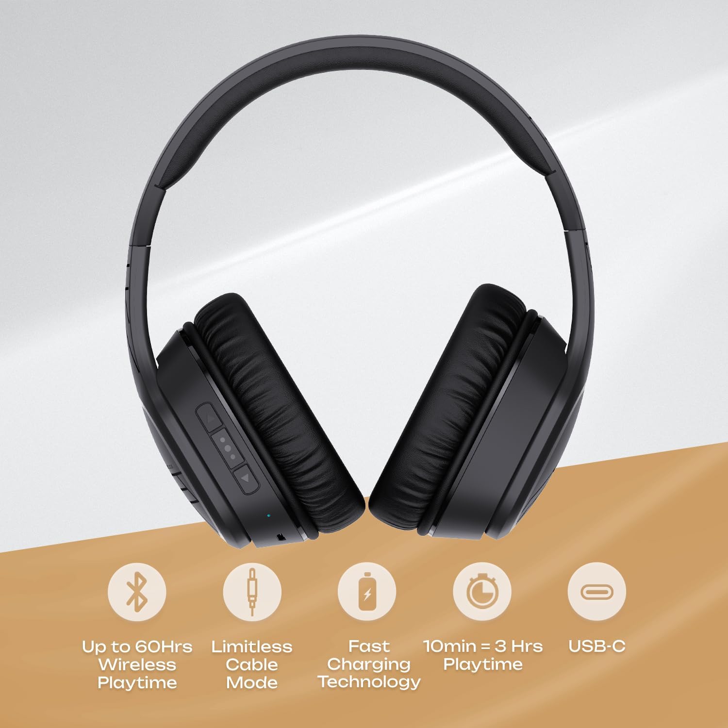 Casque d'écoute Bluetooth, casque d'écoute sans fil Bluetooth avec microphone, casque d'écoute pliable avec casque stéréo haute fidélité pour