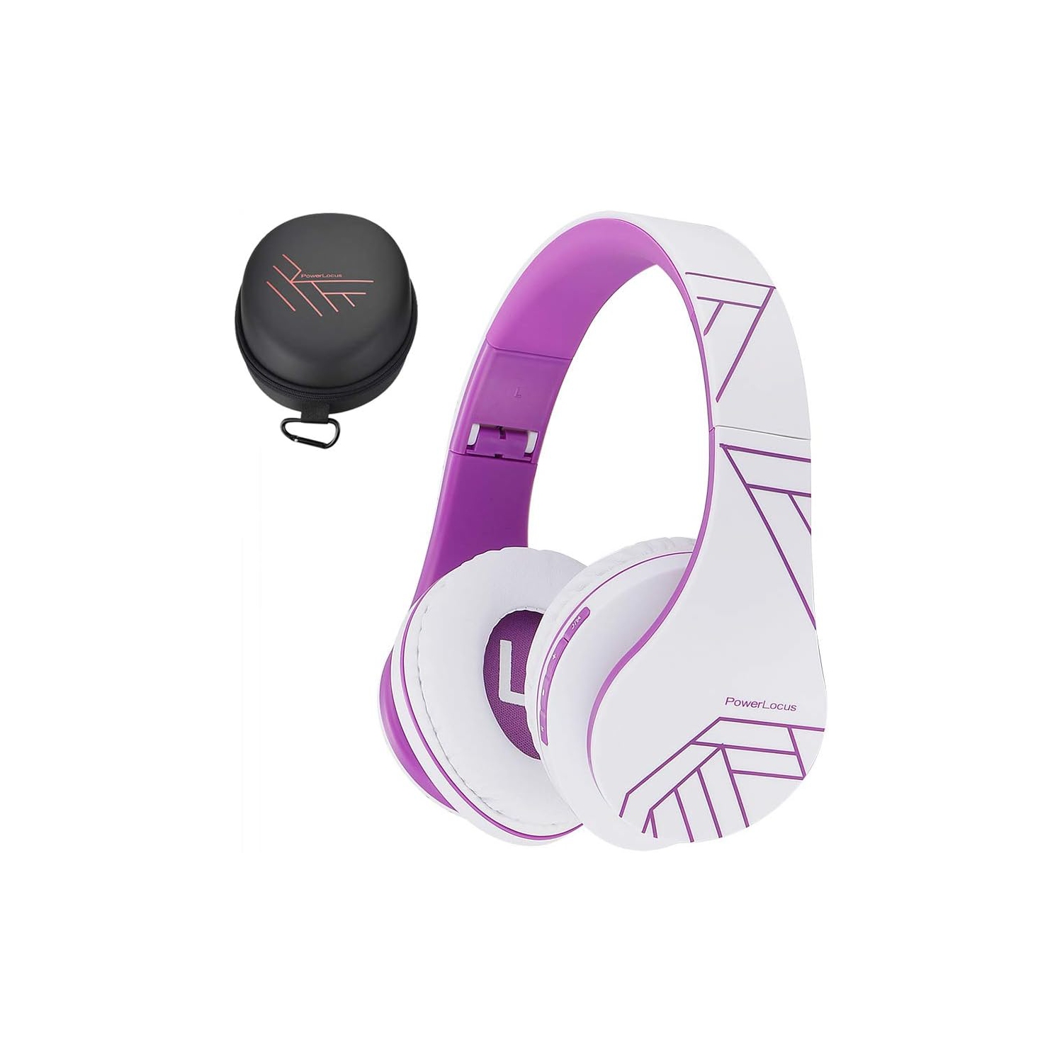 Bluetooth Over-Ear Headphones, Wireless Stereo Foldable Headphones Wireless and Wired Headsets , Micro SD/TF, FM for Phone/iPad/PC, White/Violet