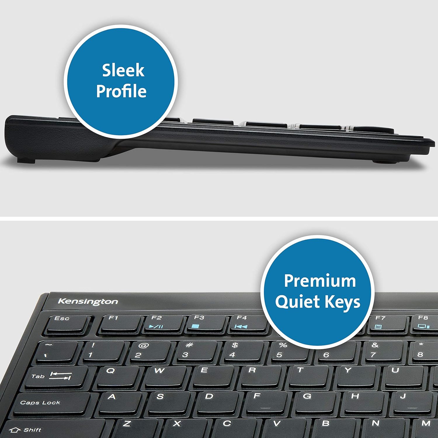 Clavier silencieux sans fil mince de Kensington