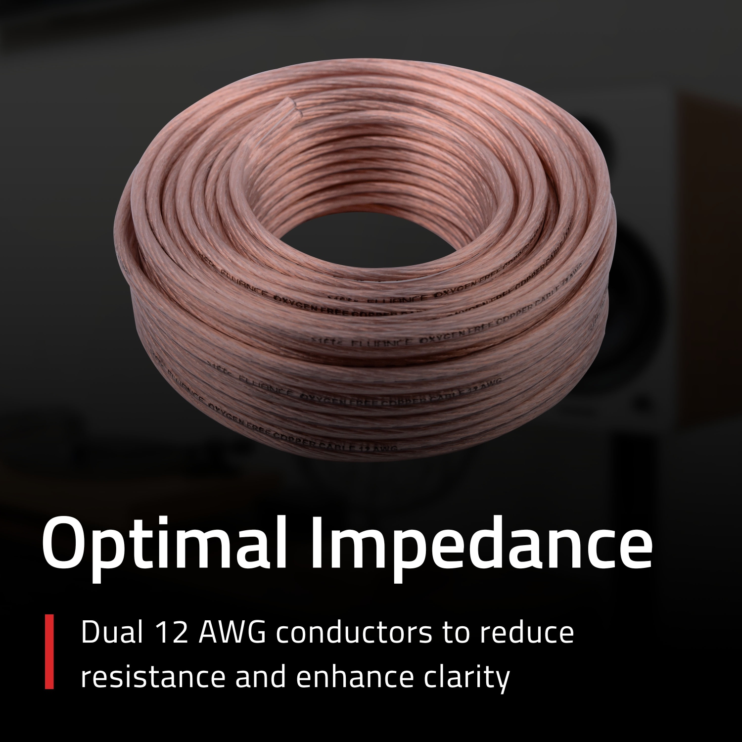 Fluance 12AWG 50ft Speaker Wire, Oxygen-free Copper Cable, for Hi-Fi Set-up, Home Theaters, Floor-standing Speakers