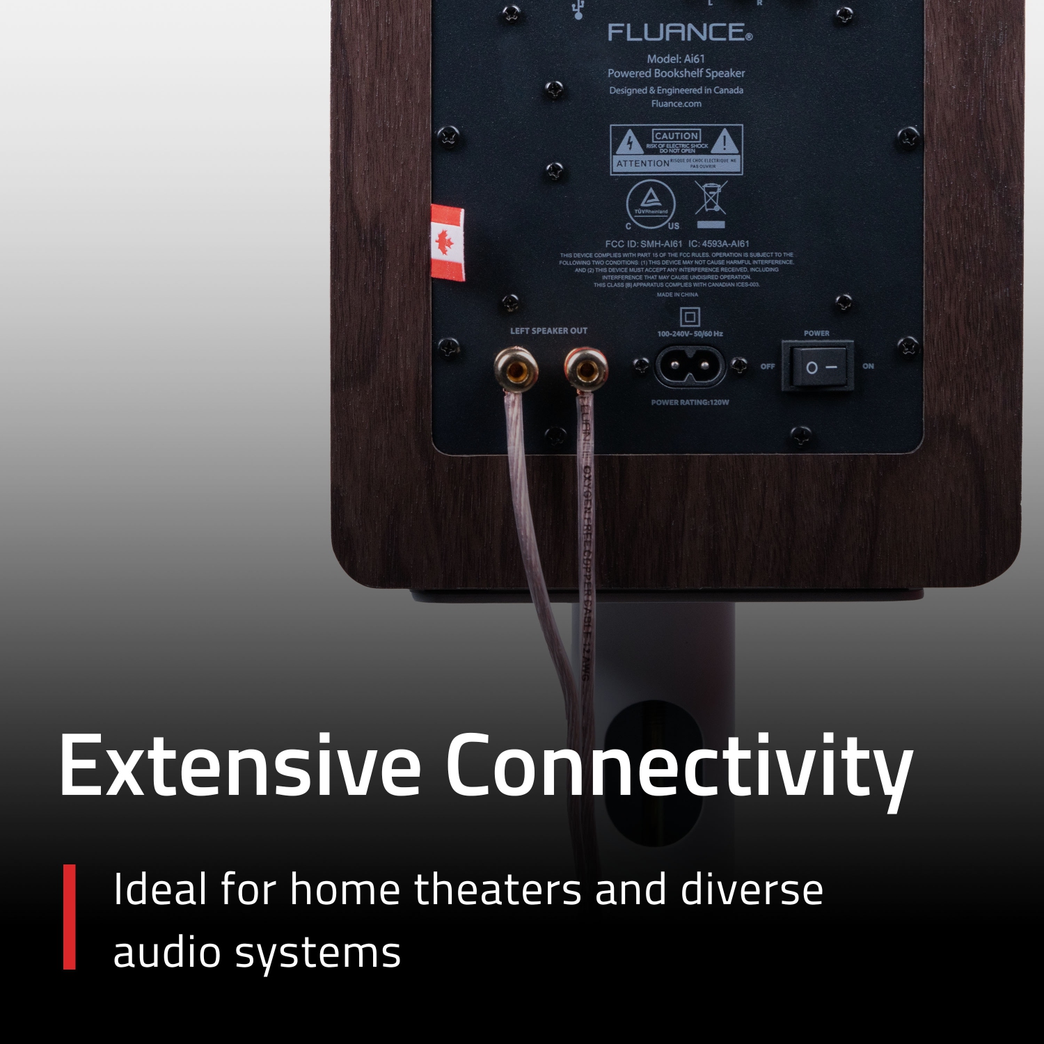 Fluance 12AWG 50ft Speaker Wire, Oxygen-free Copper Cable, for Hi-Fi Set-up, Home Theaters, Floor-standing Speakers