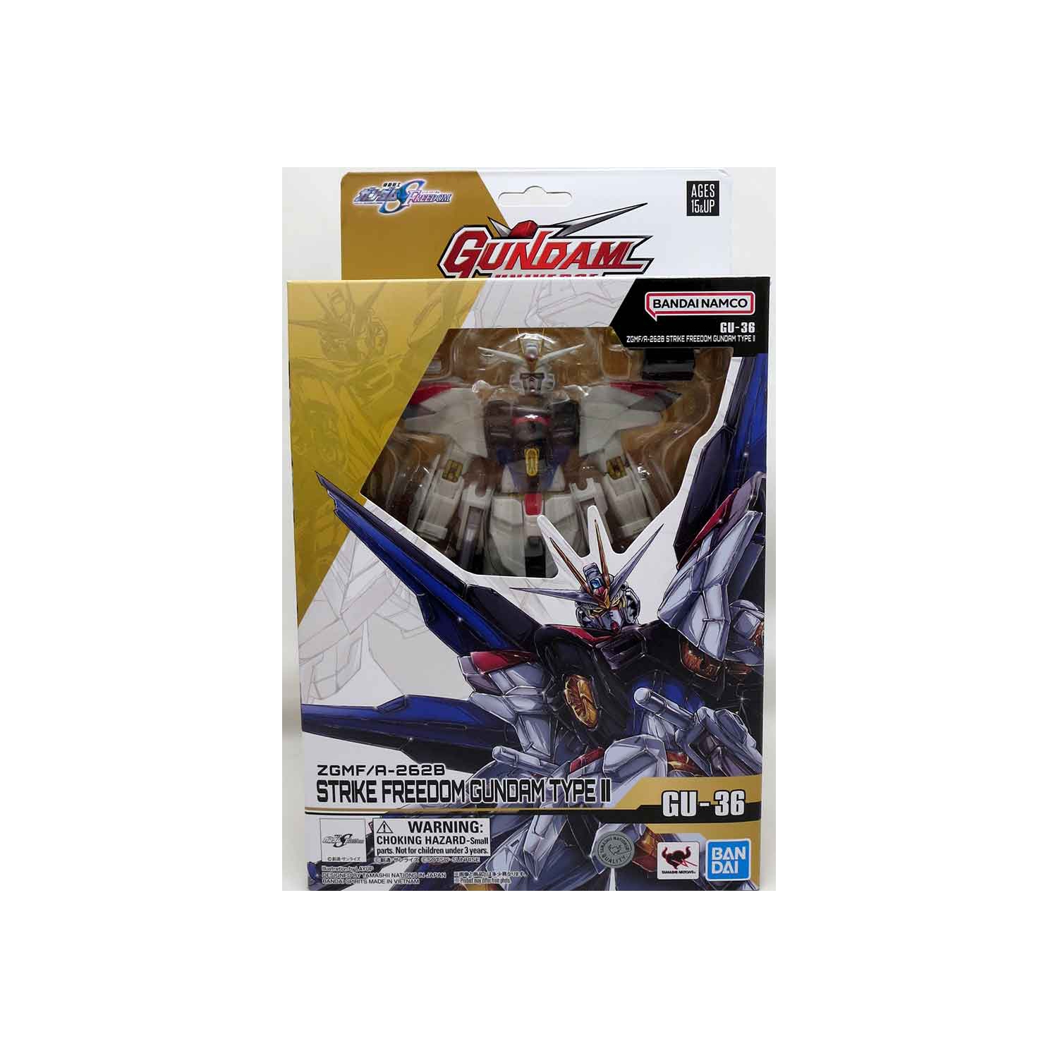 Figurine d'action de 6&nbsp;po de l'univers Gundam Seed de GUNDAM - Spirits robots - ZGMF/A-262&nbsp;B Strike Freedom Gundam Type II GU-36