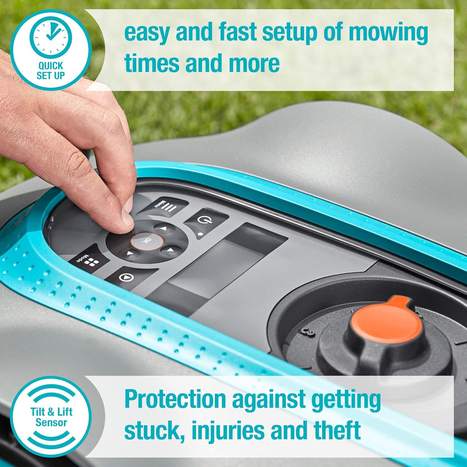 GARDENA 15002-41 SILENO City - Automatic Robotic Lawn Mower, with Bluetooth app and Boundary Wire