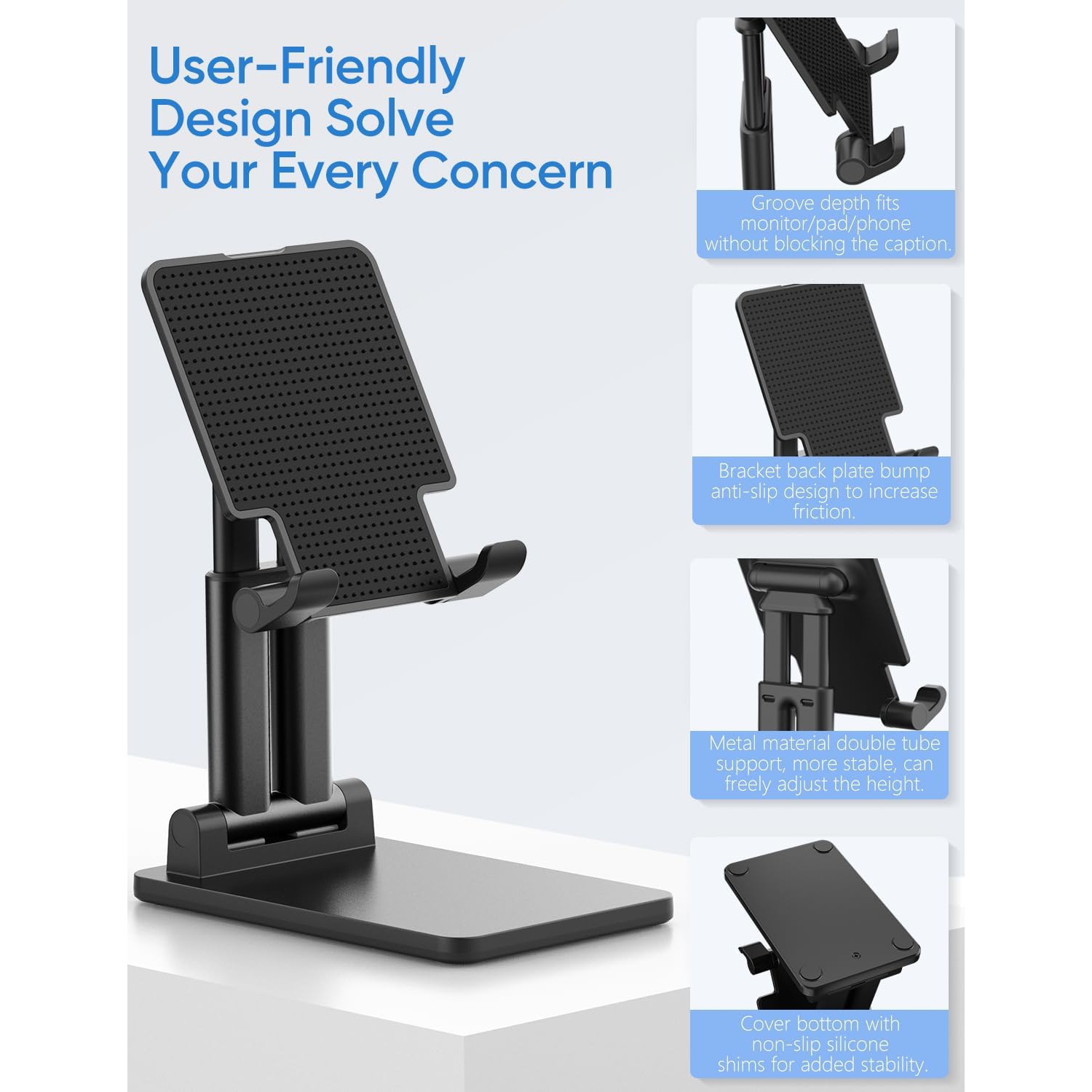 ARZOPA Adjustable Cell Phone/Tablet Stand Black