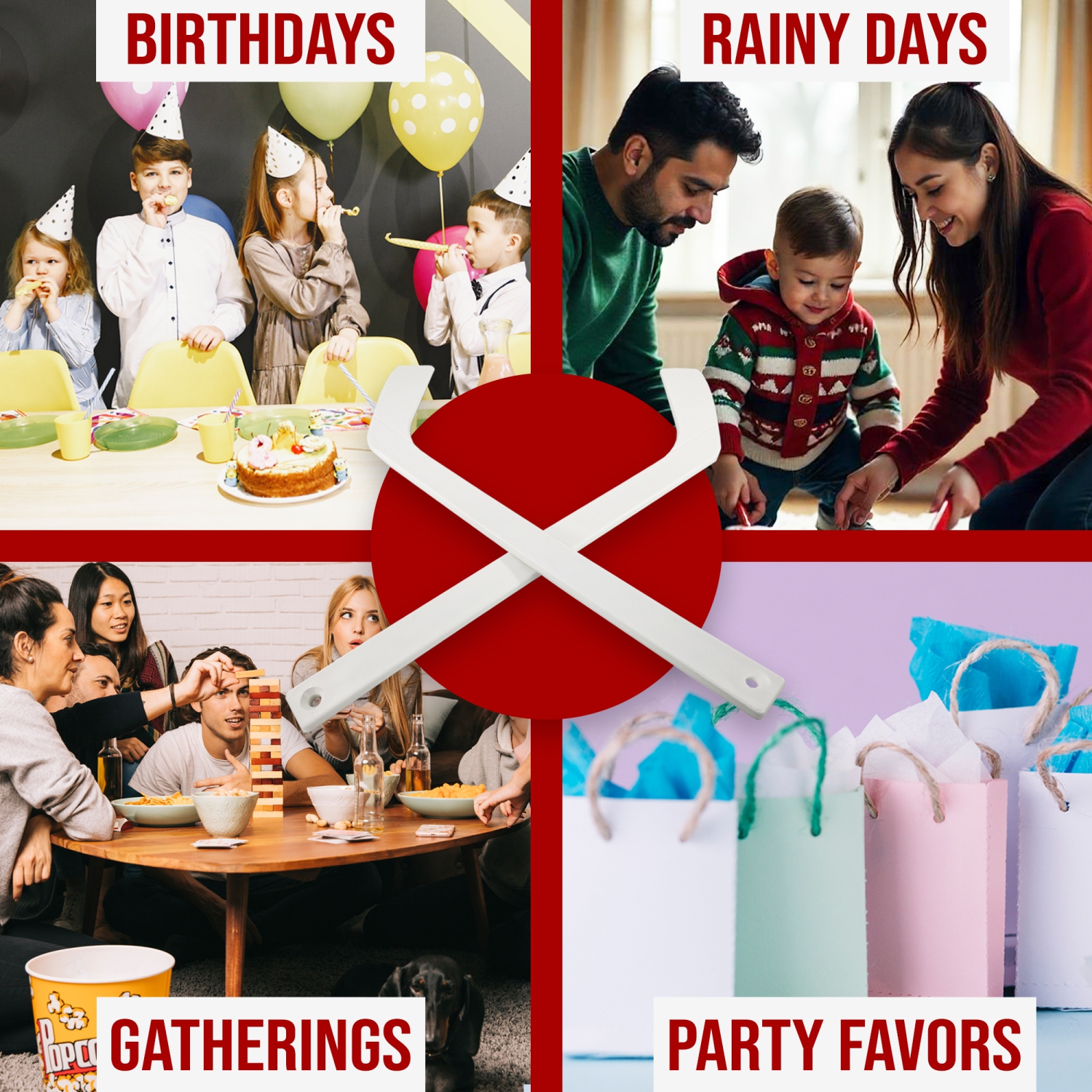 Mini bâton de hockey en plastique de PRISP - Bâton de hockey au genou de 18&nbsp;po; Cadeau de sport pour l'intérieur, le sous-sol et le garage