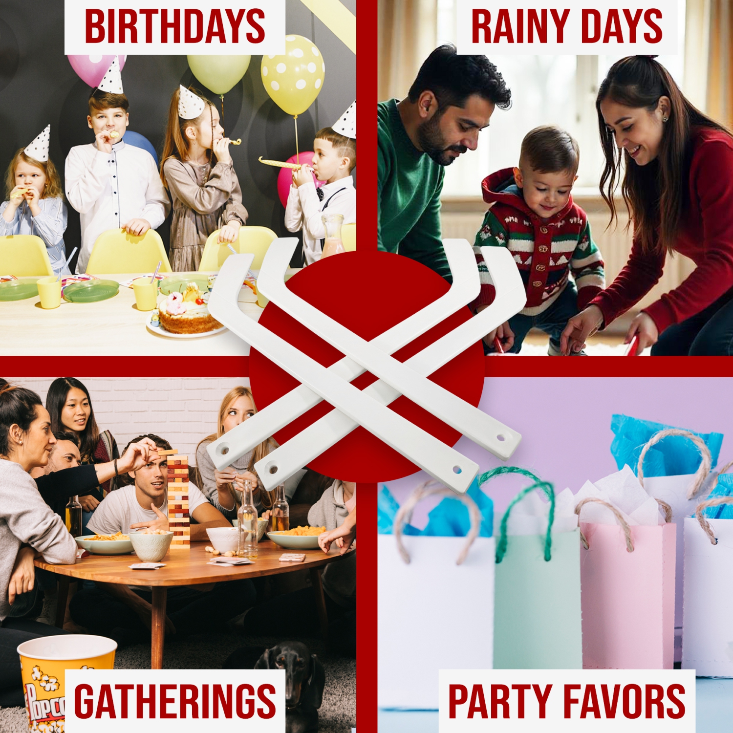 PRISP Plastic Mini Hockey Stick - 18 Inch Knee Hockey Stick; Sports Gift for Indoors, Basement, Garage