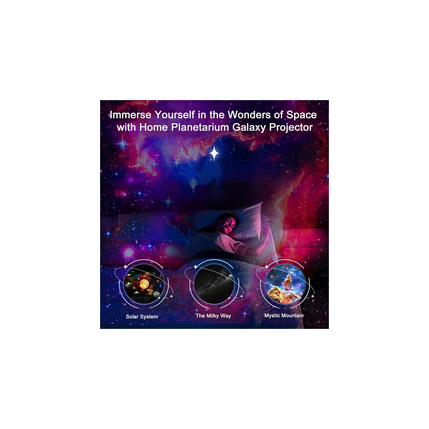 Galaxy Projector, 13 in 1 Planetarium Star Projector Realistic Starry Sky Night Light with Solar System Constellation Moon