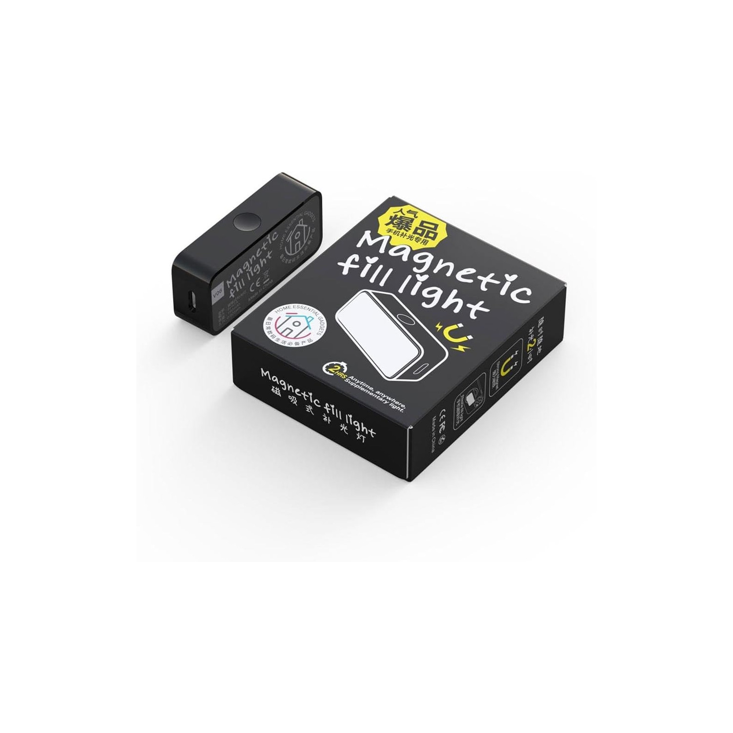 Mini Mobile Phone Selfie Fill Light LED Magnetic Selfie Light for Phone Portable Rechargeable Selfie Light with 3 Lights Modes for Phone iPad Camera