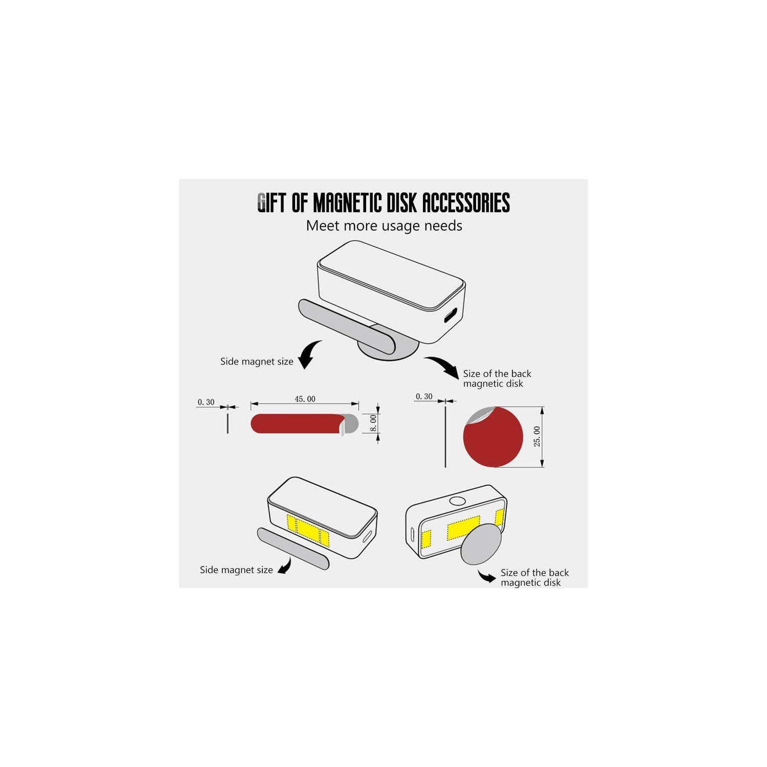 Mini Mobile Phone Selfie Fill Light LED Magnetic Selfie Light for Phone Portable Rechargeable Selfie Light with 3 Lights Modes for Phone iPad Camera