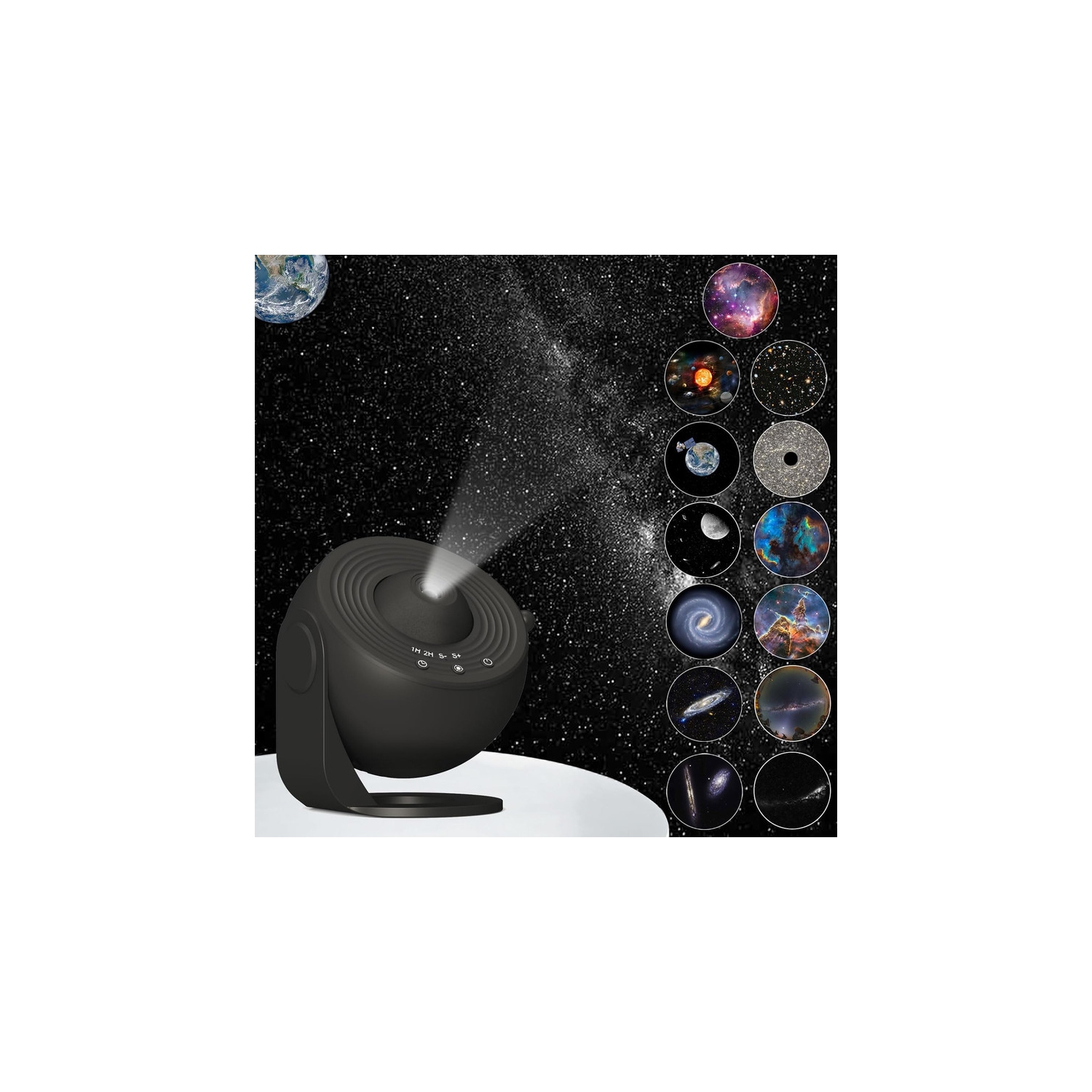 Projecteur de galaxie, Planétarium projecteur d'étoiles 13 en 1 Lumière nocturne réaliste Ciel étoilé avec système solaire Constellation Moon