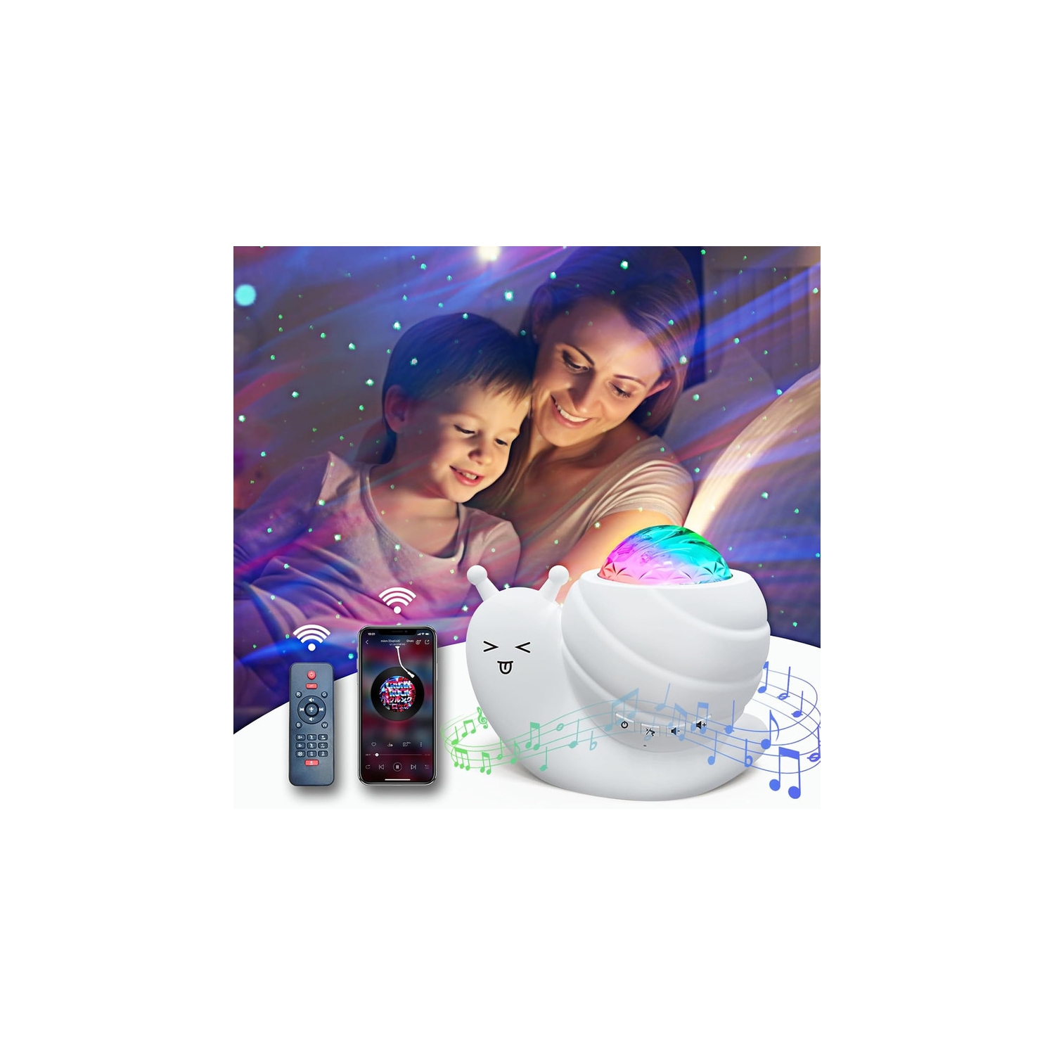 Star Projector Night Light, 4 in 1 Aurora Galaxy Projector Lights, Snail Kid Night Lights