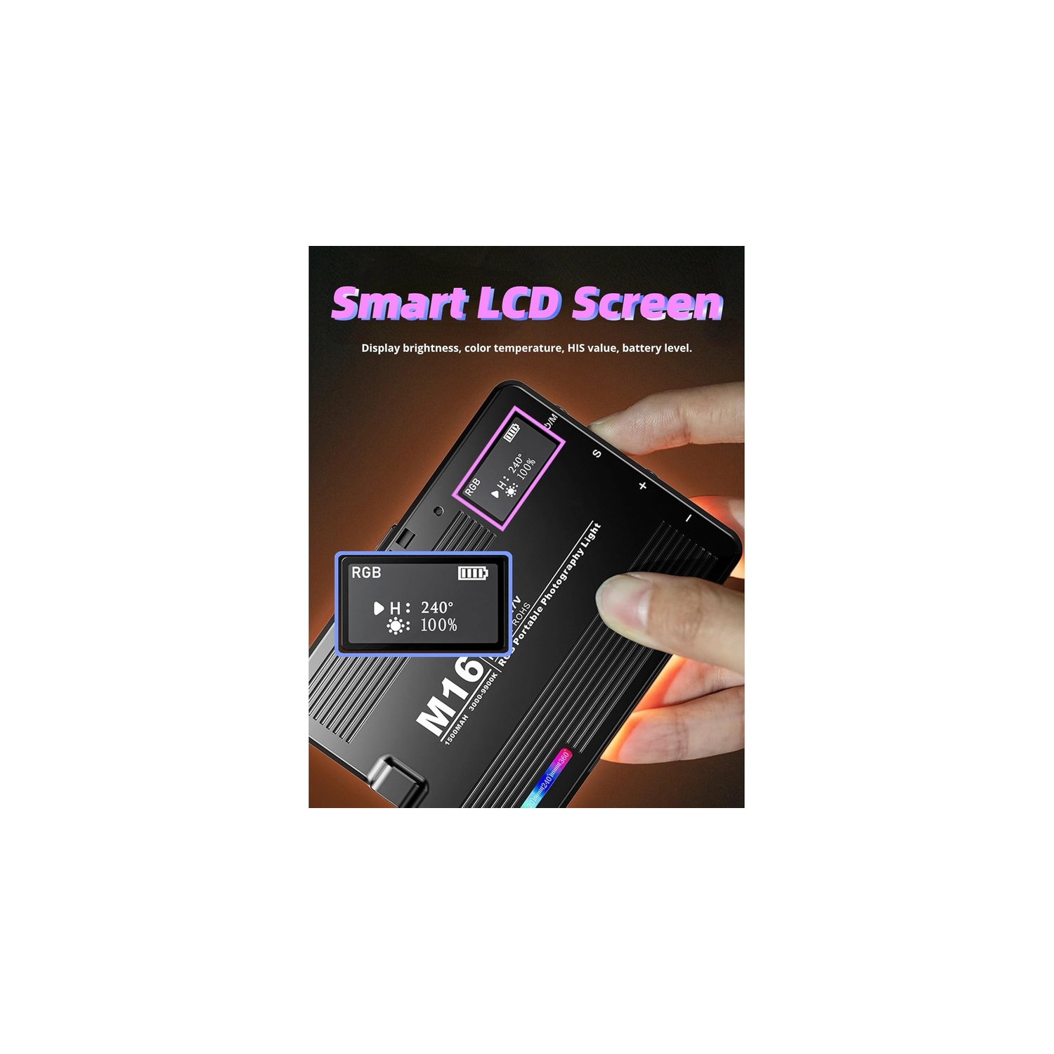 LED Selfie Light for Phone, 1500mAh Rechargeable Selfie Light RGB Full Color Cell Phone Clip on Video Light, Dimming 3000K to 9900K LED Portable