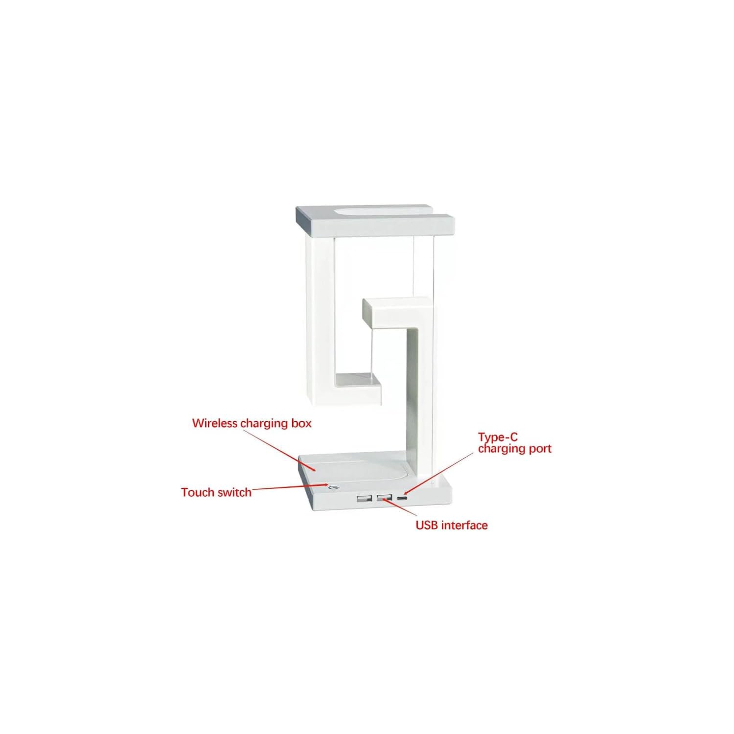 Lampe de table à chargement sans fil, lampe de table 2 en 1 avec lampe DEL et chargeur sans fil, lampe de table avec capteur de charge sans fil,