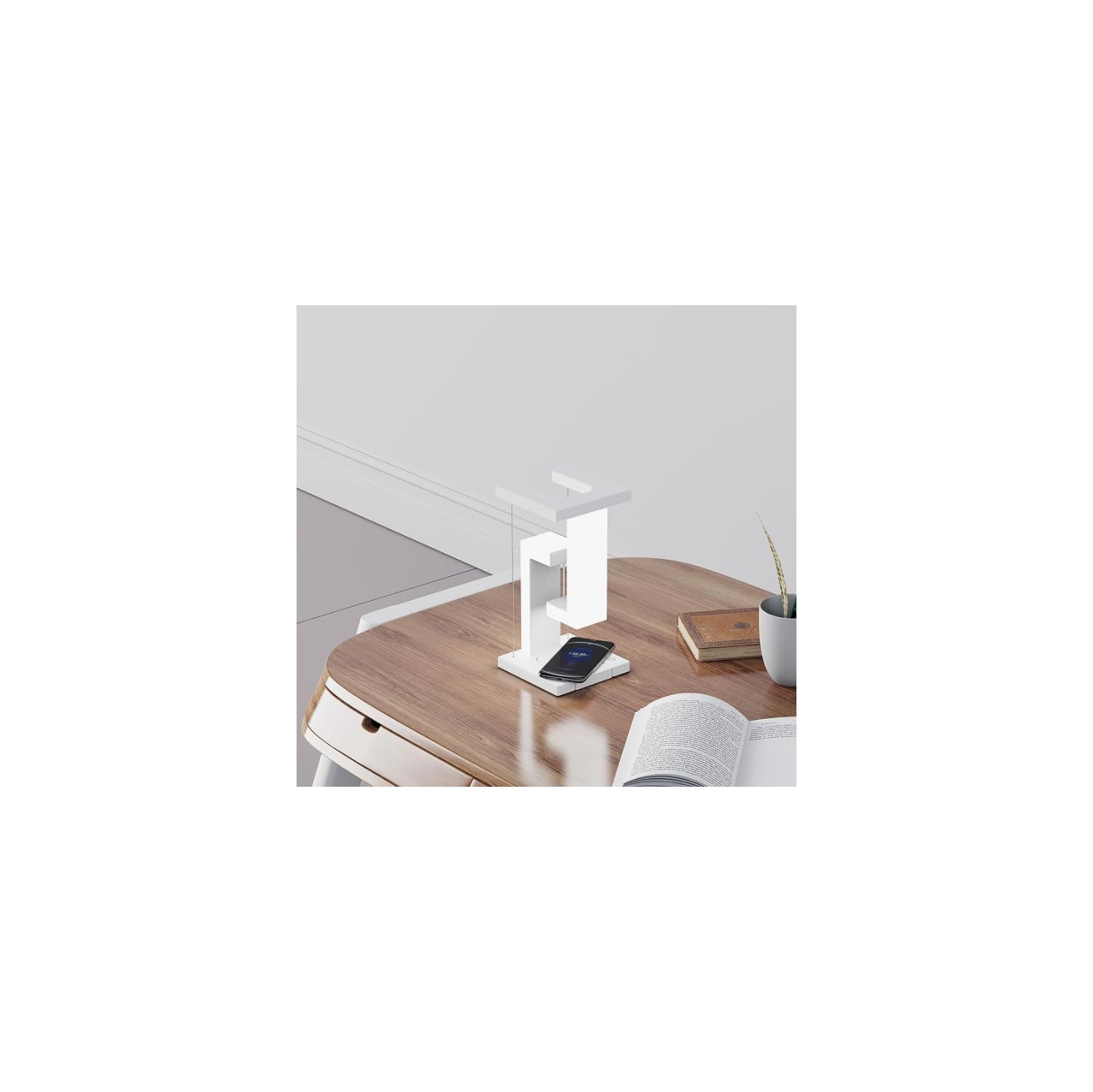 Lampe de table à chargement sans fil, lampe de table 2 en 1 avec lampe DEL et chargeur sans fil, lampe de table avec capteur de charge sans fil,