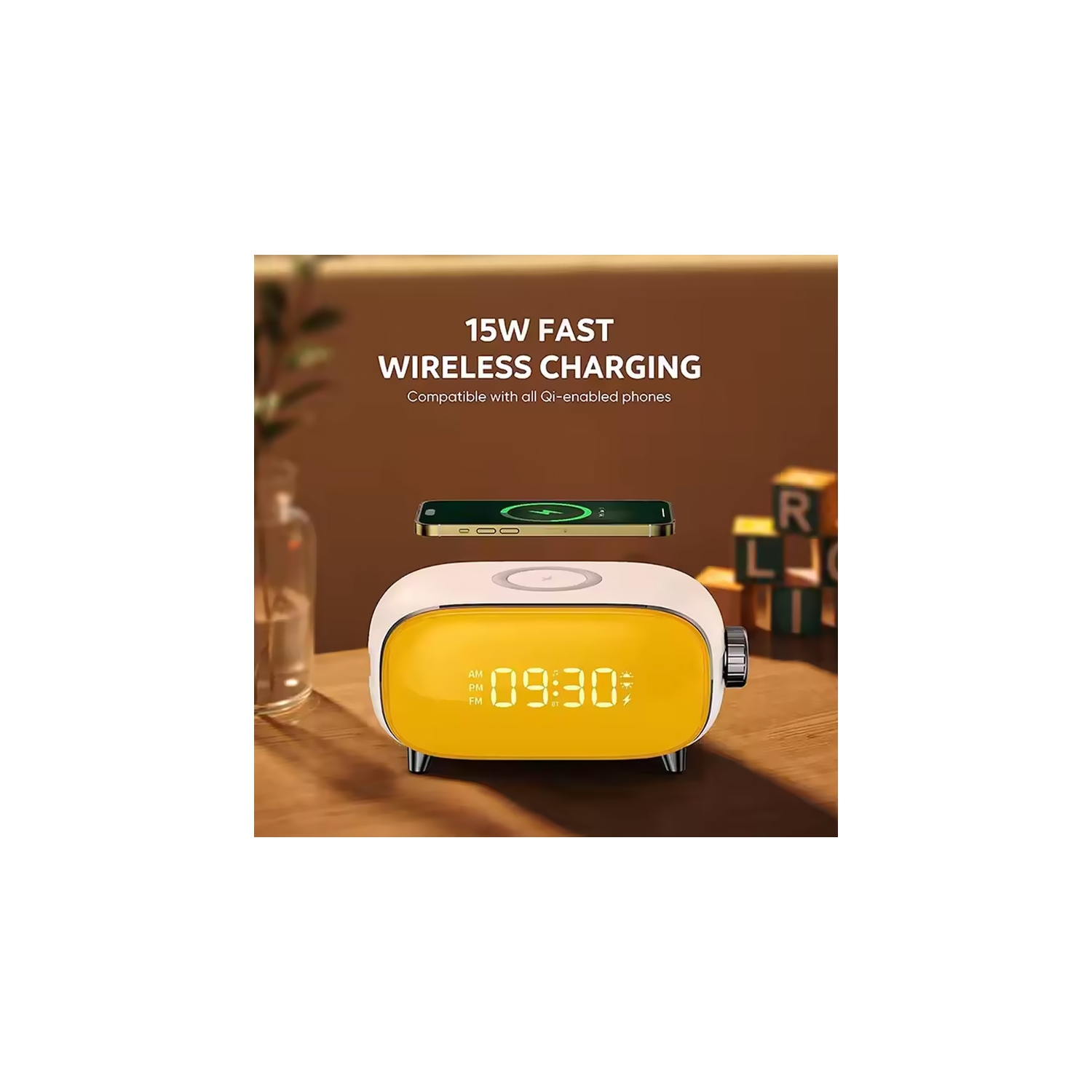 Sunrise Sunset Alarm Clock Light 15w Wireless Charger Night Light Watch Wake-up Light