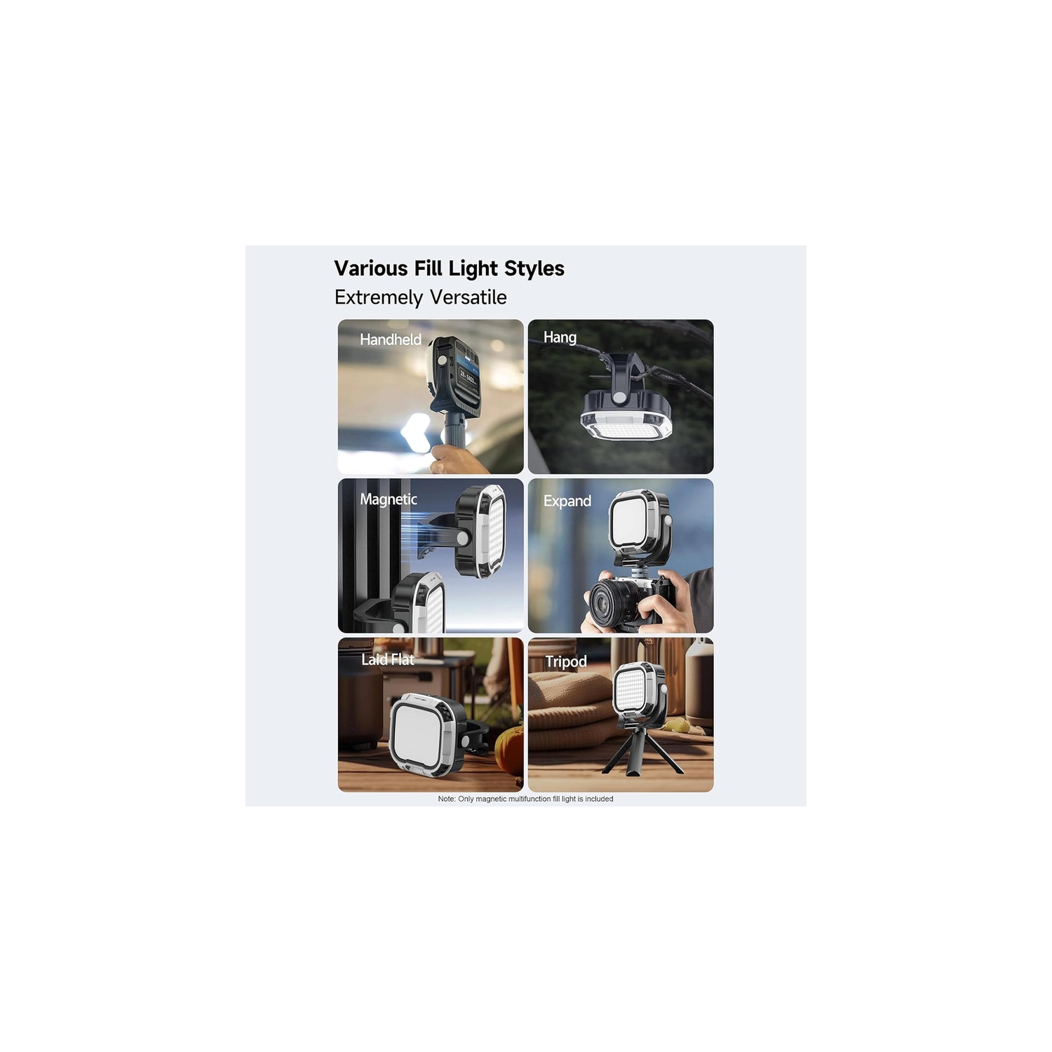 Lampe d'appoint DEL 28&nbsp;W de Fill Light Éclairage ultrabrillant pour photos et vidéos Lampe d'appoint rechargeable avec griffe porte-accessoires