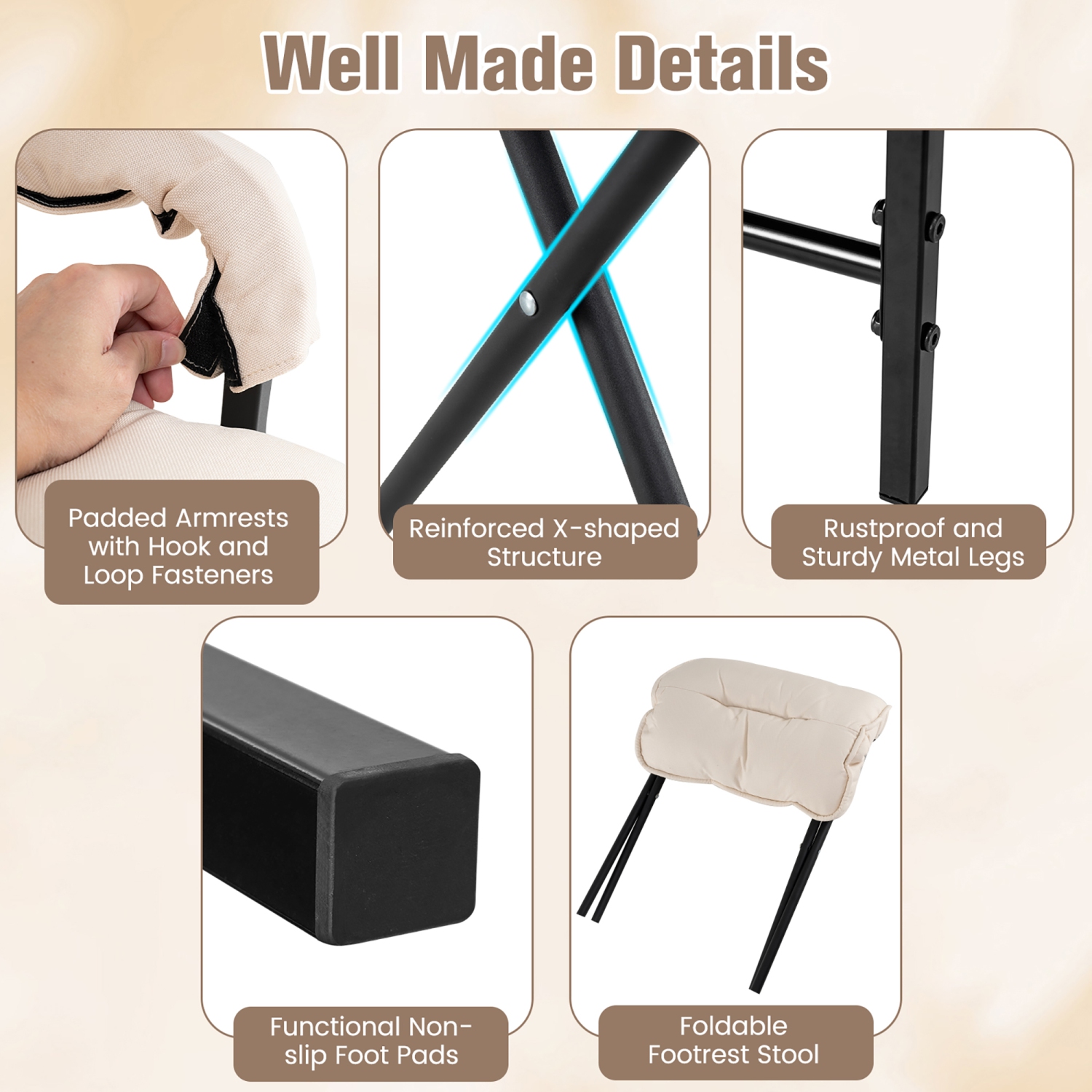 Gymax Modern Accent Chair w/ Ottoman Linen Fabric Arm Chair w/ Adjustable Backrest