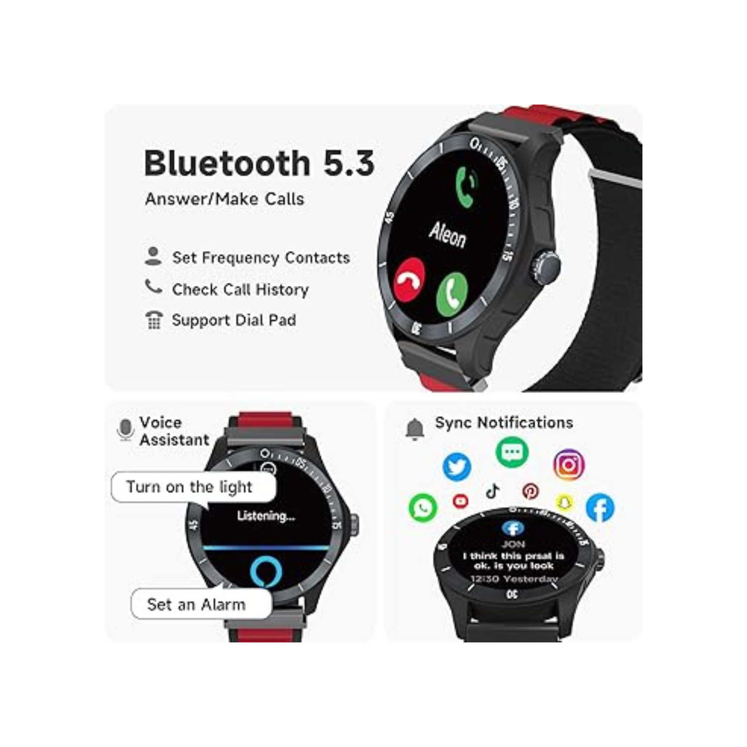 Smart Watch for Men Alexa Built-in, 44mm Fitness Tracker with Answer/Make Calls, IP68 Waterproof/Sleep Tracker/100 Sports, Fitness Watch Compatible