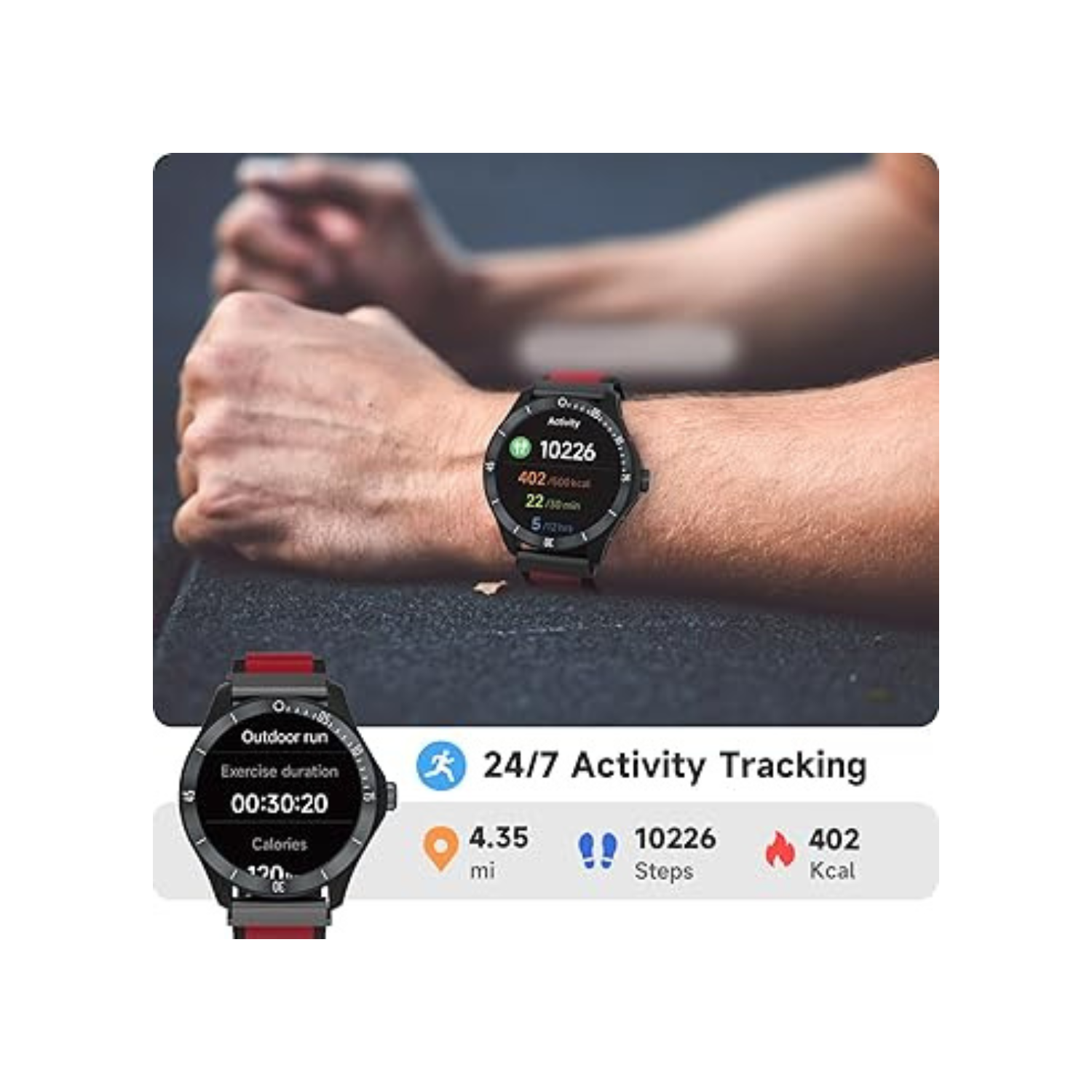 Smart Watch for Men Alexa Built-in, 44mm Fitness Tracker with Answer/Make Calls, IP68 Waterproof/Sleep Tracker/100 Sports, Fitness Watch Compatible