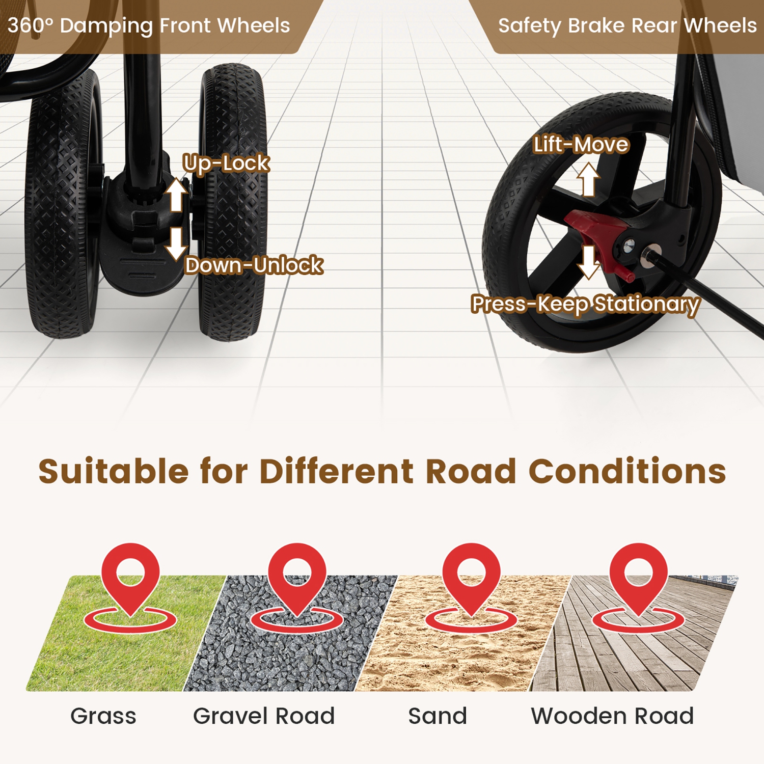 Gymax 4-in-1 Double Pet Stroller w/ Detachable Carrier Travel Carriage for Cats