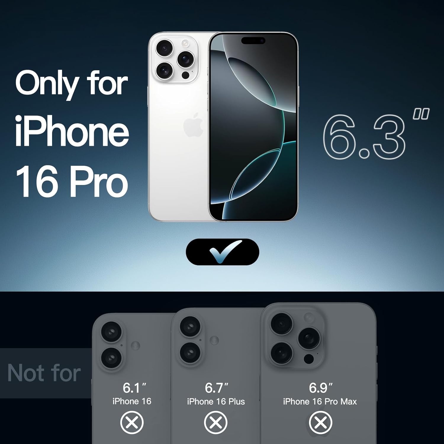 iPhone 16 Pro Case Compatible with MagSafe, Clear Strong Magnetic Anti-Scratch Shockproof Phone Cover