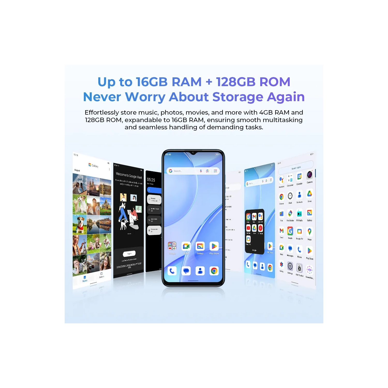 Oukitel C57Pro Smartphone, 4000mAh Battery, HD6.52" Display, 128G-Black-Unlocked