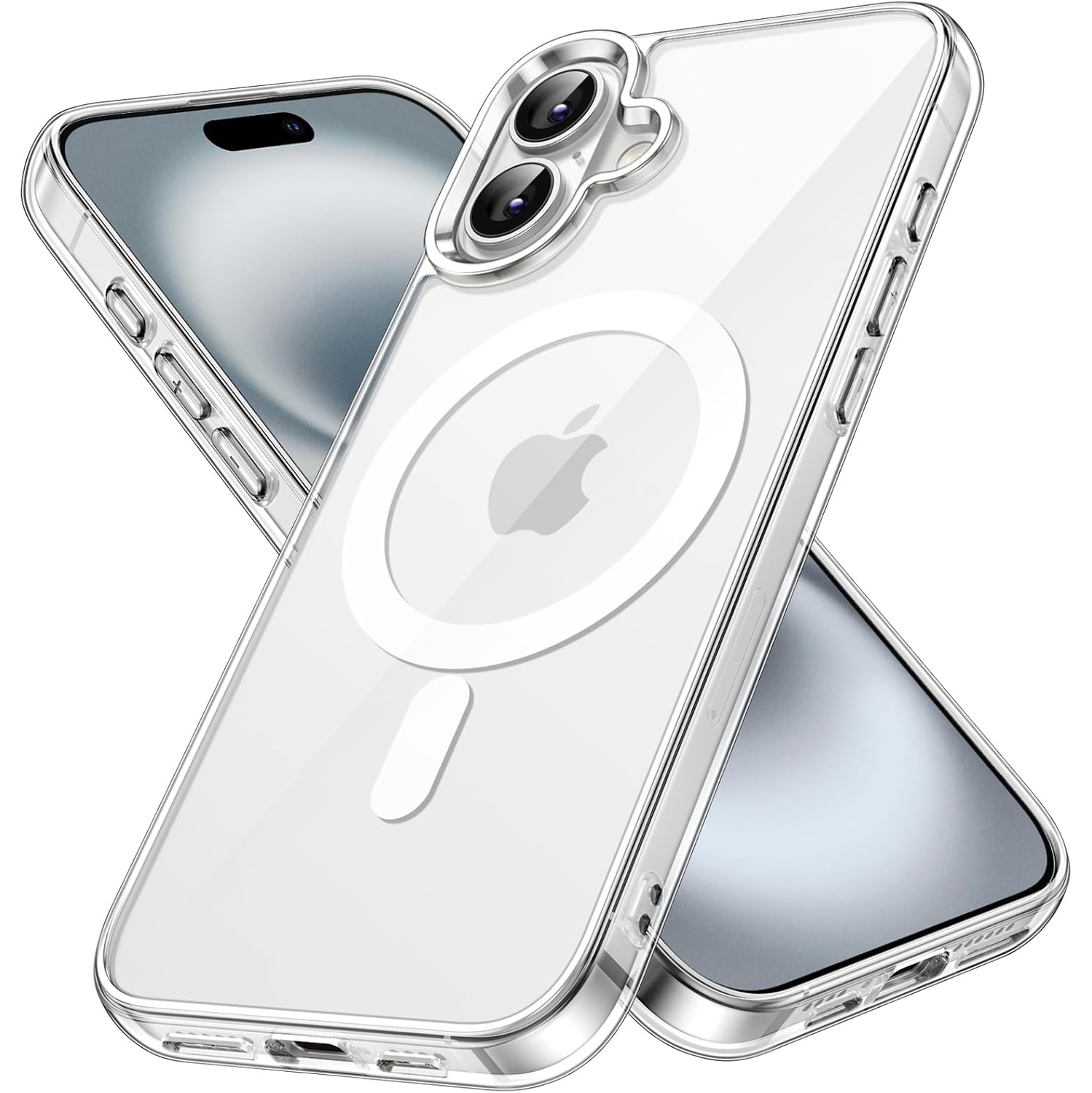 Étui pour iPhone 16 Plus compatible avec MagSafe, étui de téléphone transparent Strong Magnetic antichoc