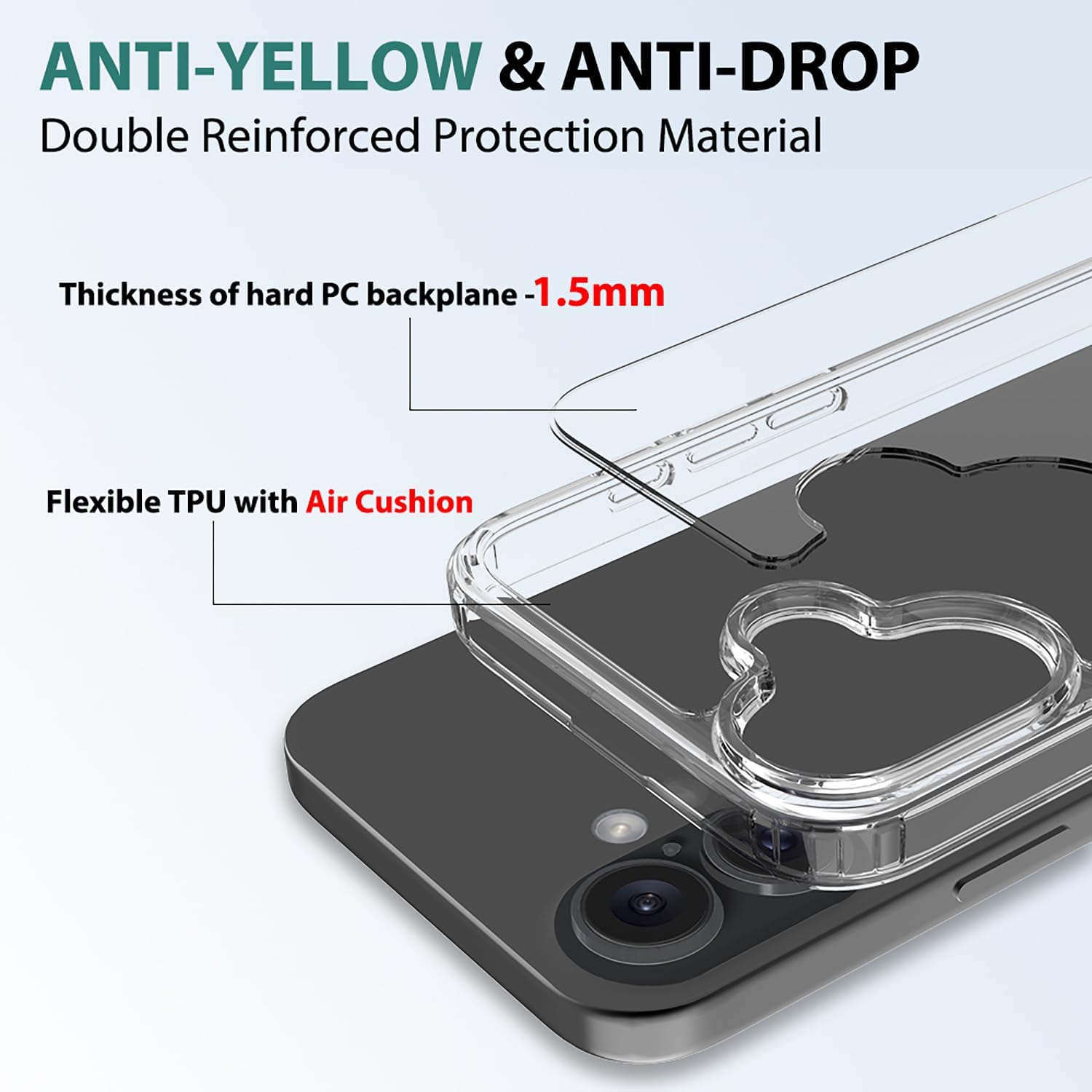 Étui pour iPhone 16 Plus compatible avec MagSafe, étui de téléphone transparent Strong Magnetic antichoc