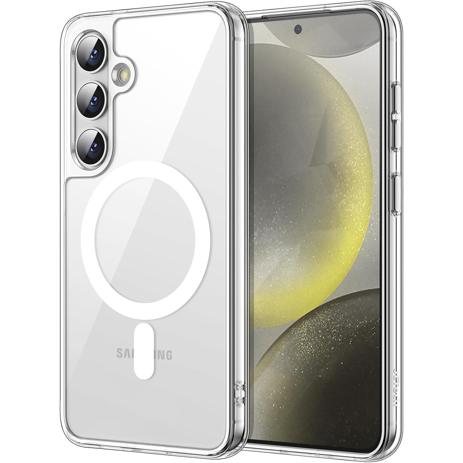 Étui pour S24 de Samsung compatible avec MagSafe, étui transparent Strong Magnetic antichoc