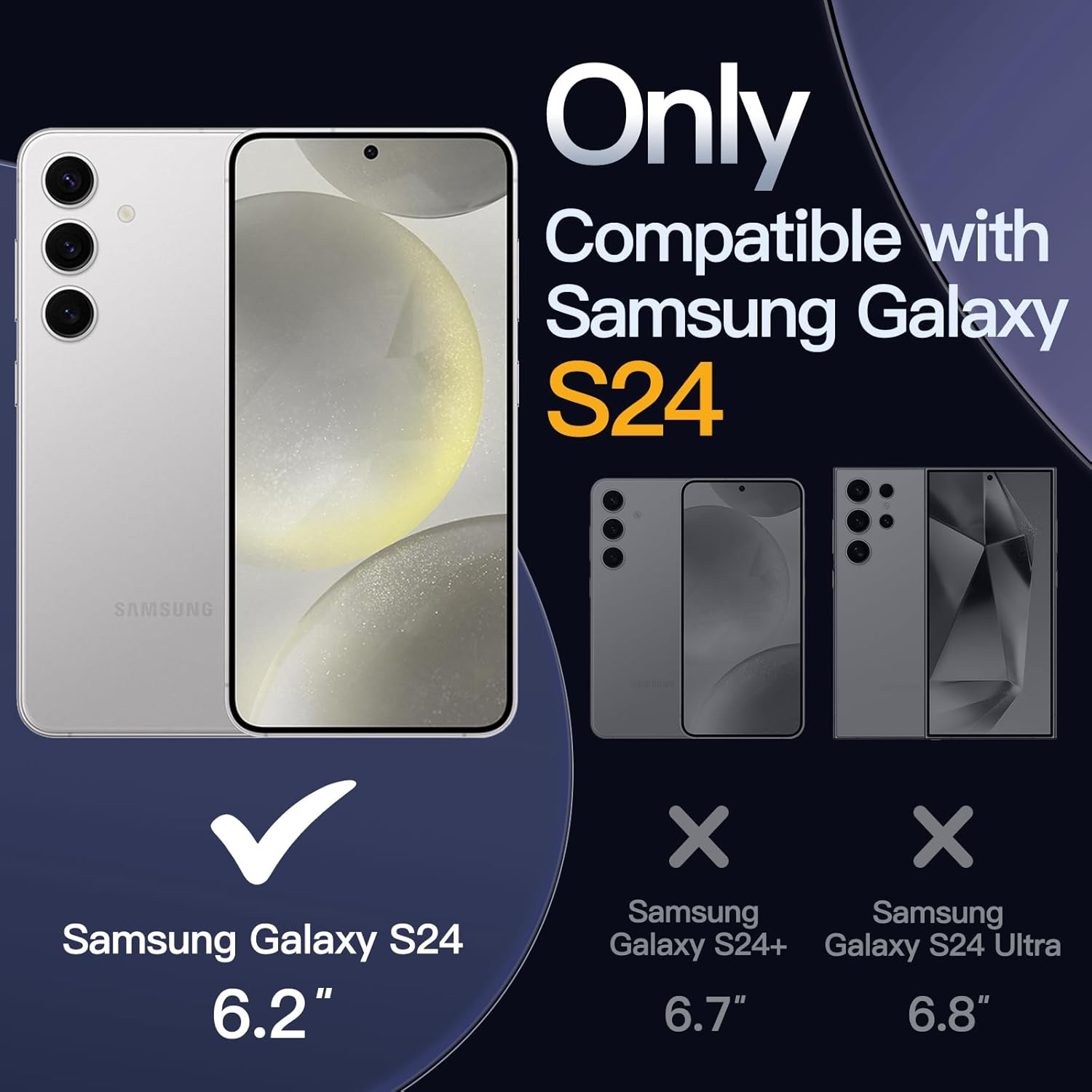 Étui pour S24 de Samsung compatible avec MagSafe, étui transparent Strong Magnetic antichoc