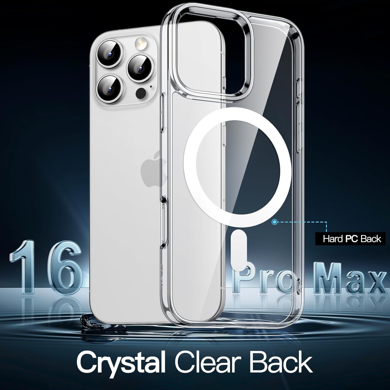 Étui pour iPhone 16 Pro Max Compatible avec MagSafe, étui de téléphone transparent Strong Magnetic antirayure antichoc