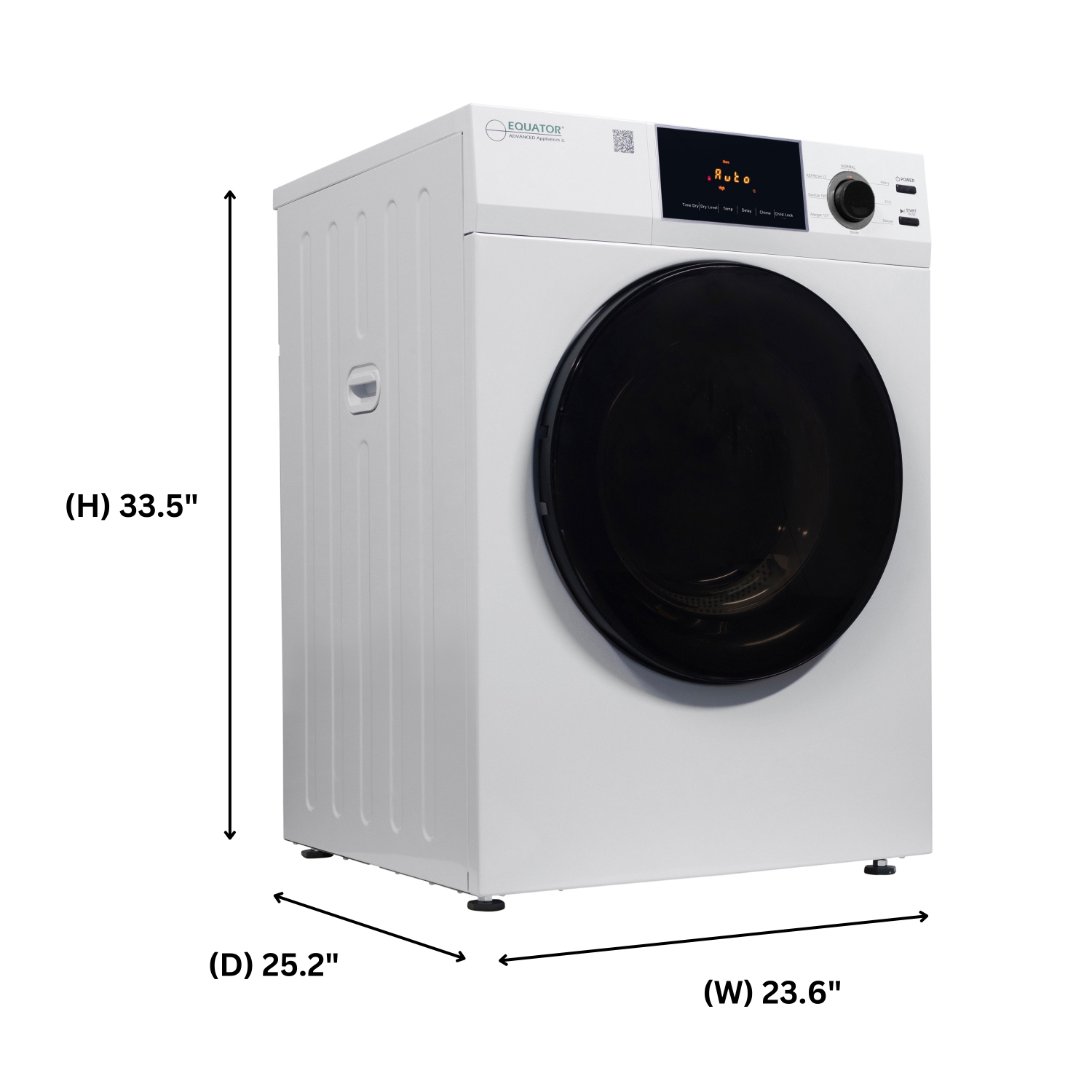 Capteur d'air ventilé 220&nbsp;V de 24&nbsp;po d'Equator ASSAINISSEMENT pour sécheuse 4 pi3/18&nbsp;lb à commande tactile NUMÉRIQUE